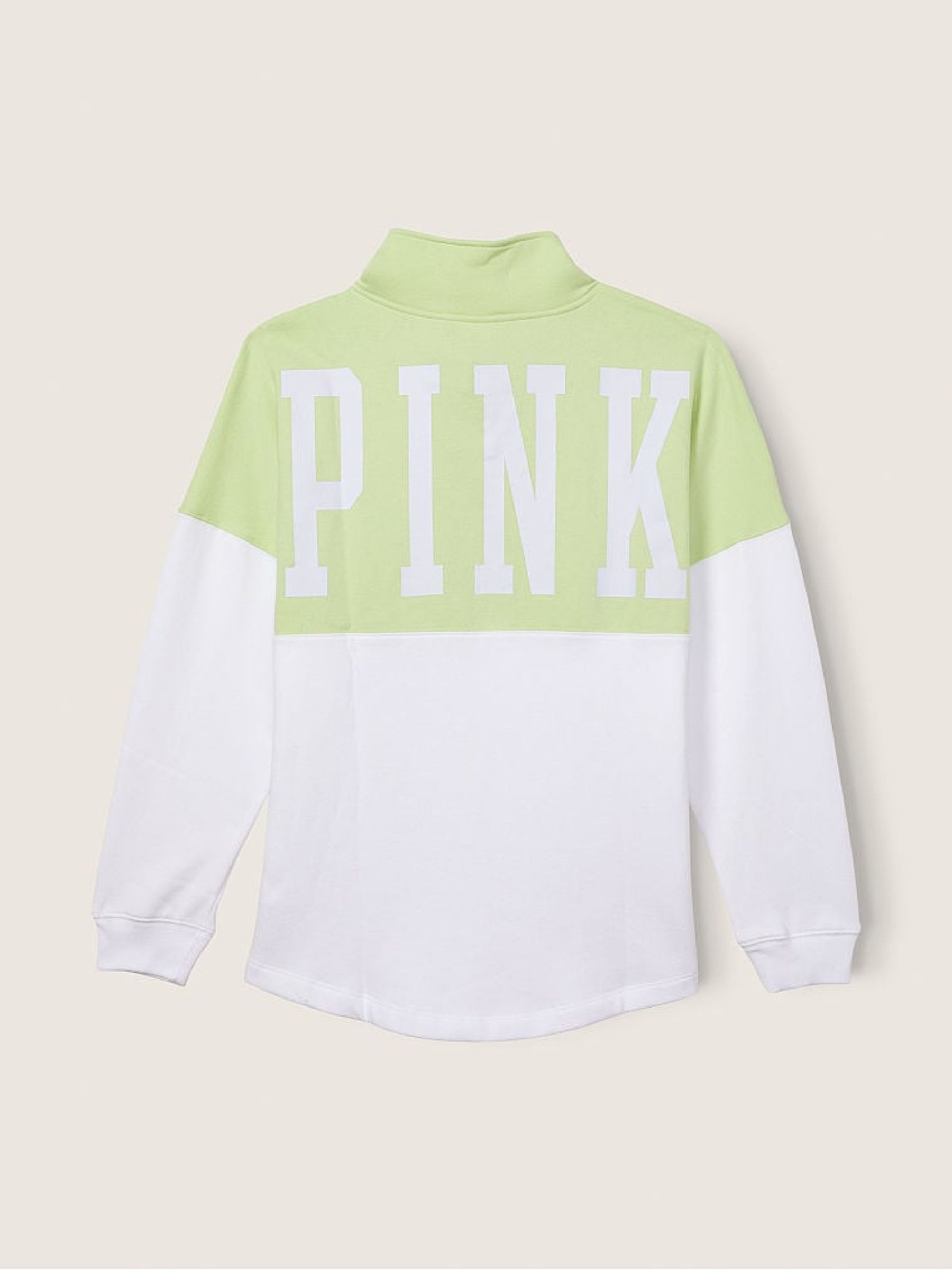 Ice Lime And Optic White Colorblock Varsity Half Zip - Image 4 of 5