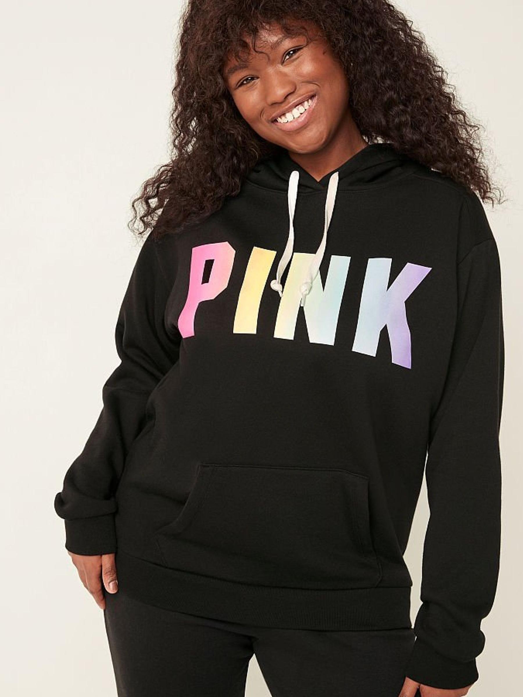 Pure Black With Gradient Classic Logo Everyday Lounge Campus Pullover - Image 1 of 4