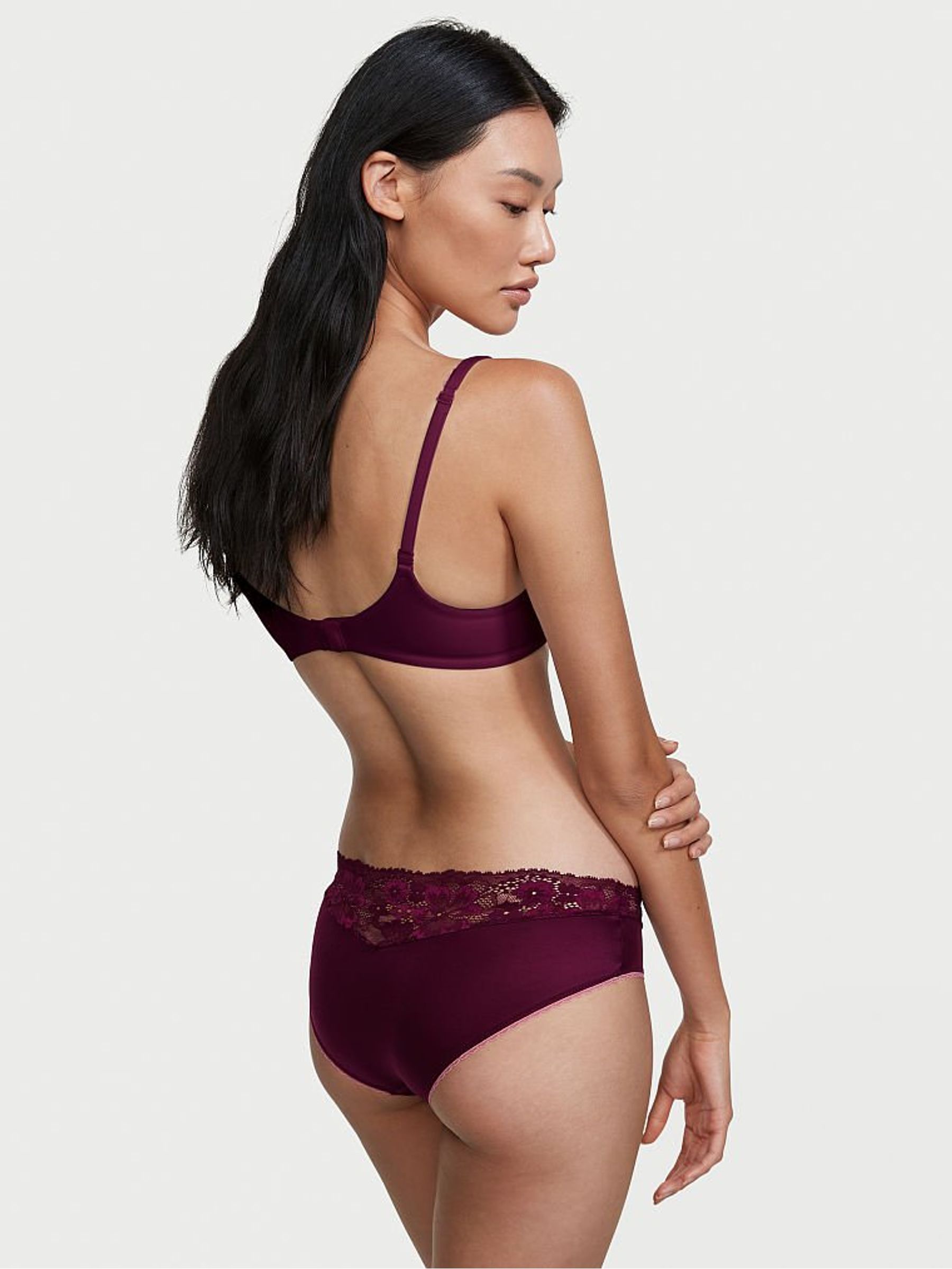 Burgundy Purple Lace Hipster Panty - Image 2 of 3