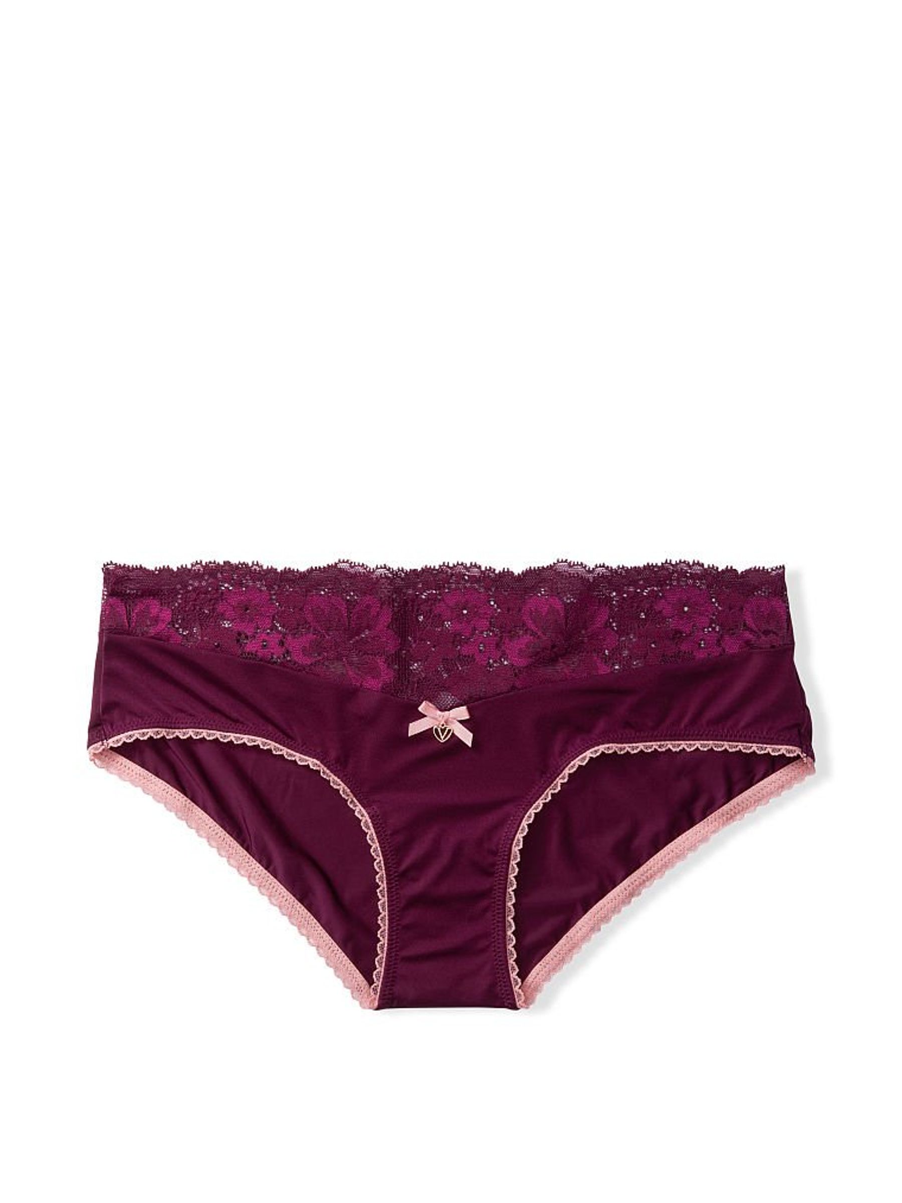 Burgundy Purple Lace Hipster Panty - Image 3 of 3