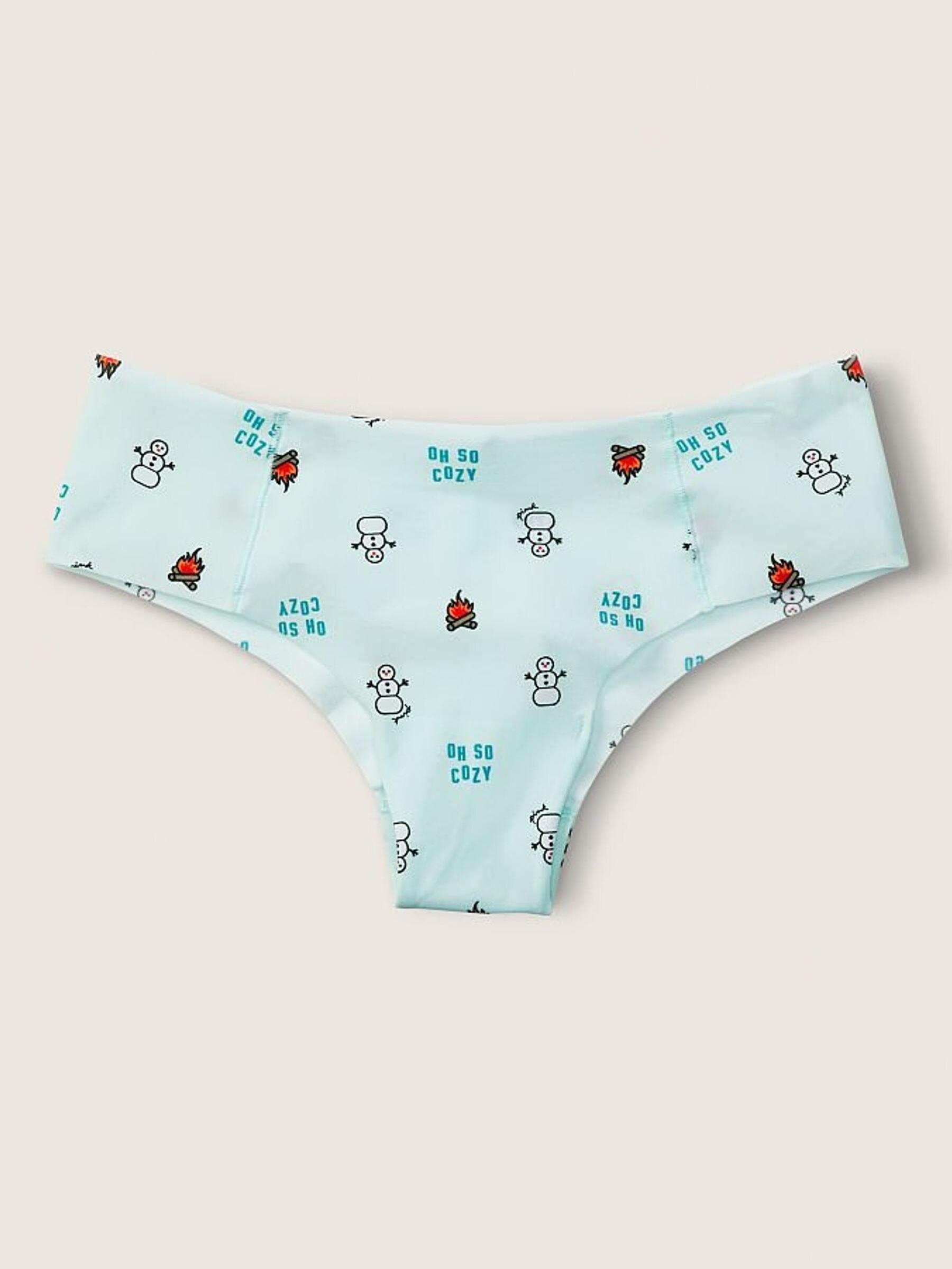 Glass Blue Christmas Print No Show Cheeky Knicker - Image 1 of 1