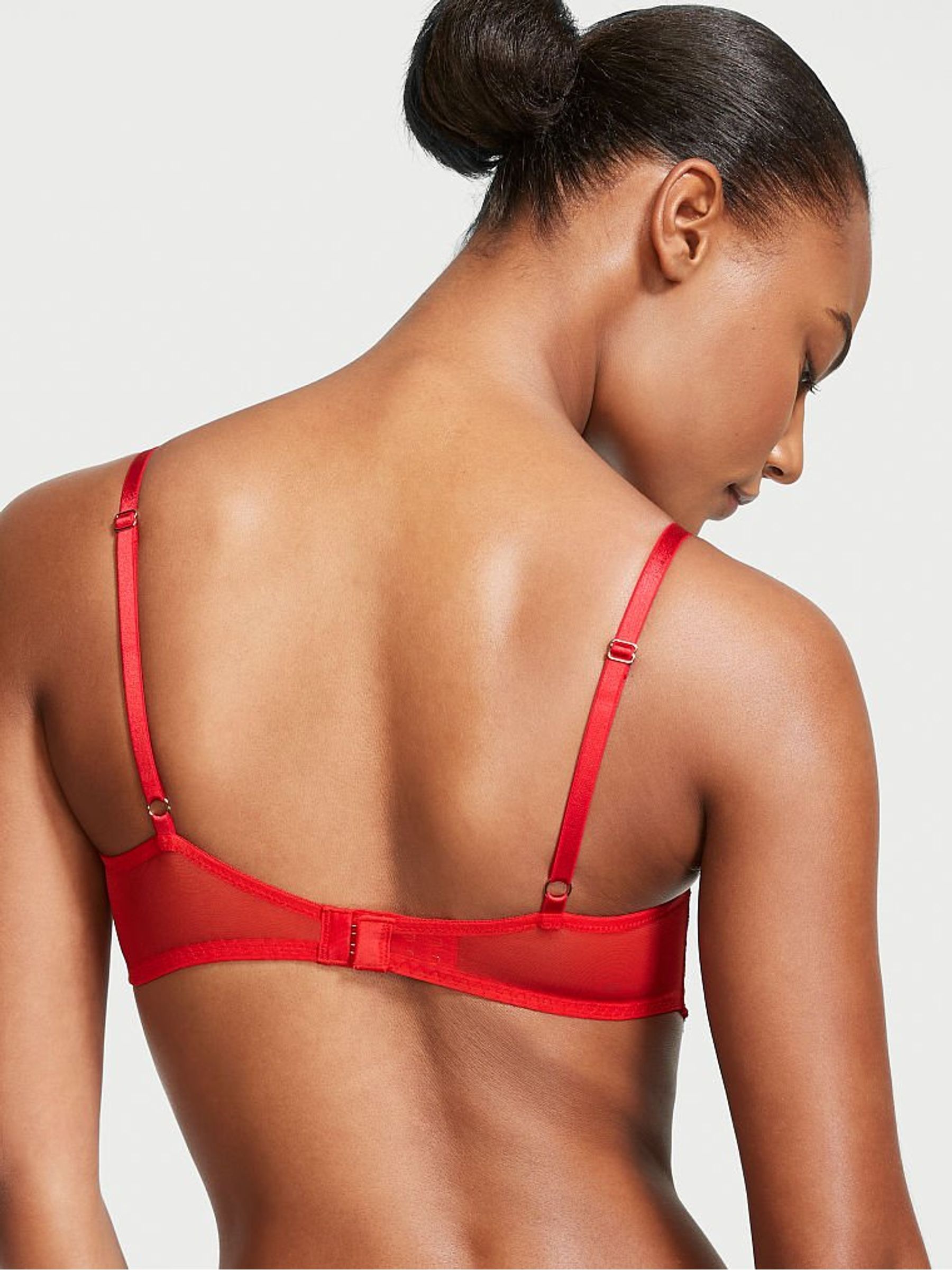 Lipstick Red Lace Lightly Lined Demi Bra - Image 2 of 3