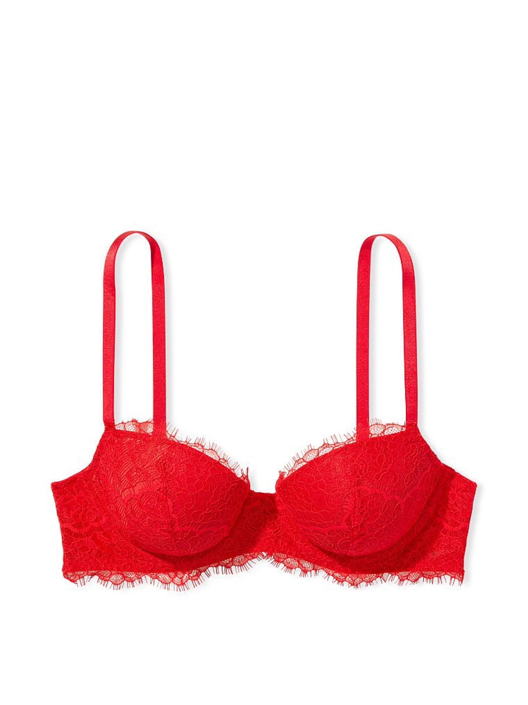 Lipstick Red Lace Lightly Lined Demi Bra - Image 3 of 3