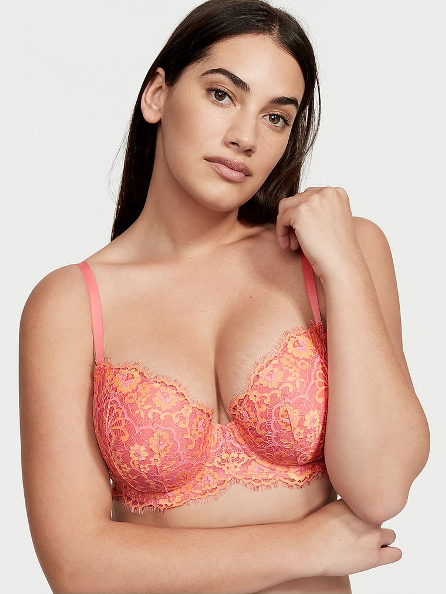 Cocktail Pink Lace Lightly Lined Demi Bra - Image 1 of 4 Cocktail Pink Lace Lightly Lined Demi Bra - Image 1 of 4