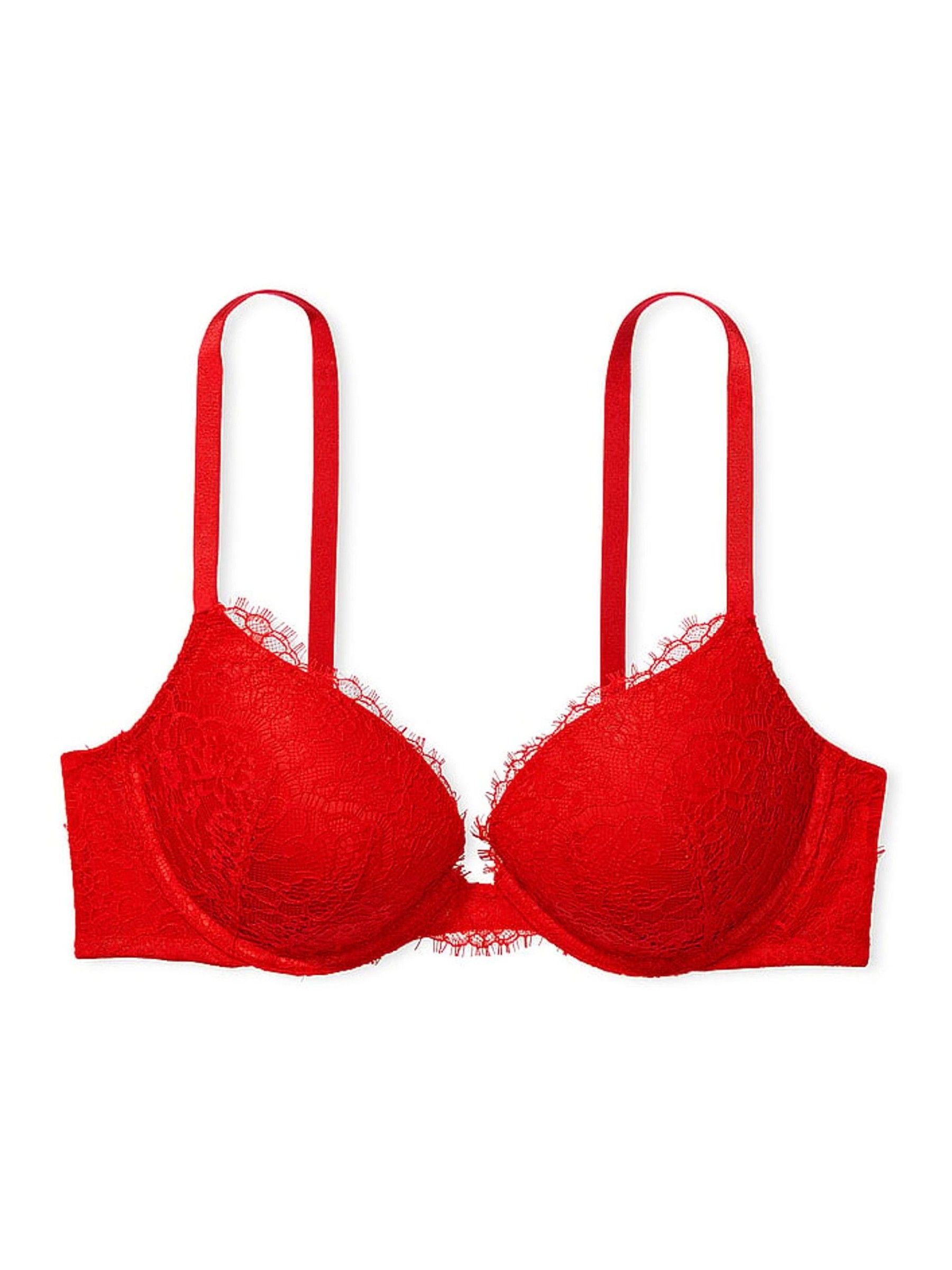 Lipstick Red Lace Push Up Bra - Image 3 of 3