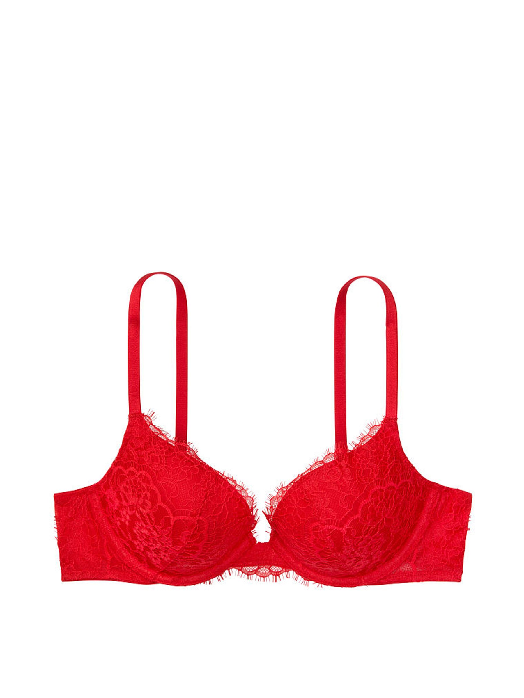 Lipstick Red Lace Push Up Bra - Image 5 of 5