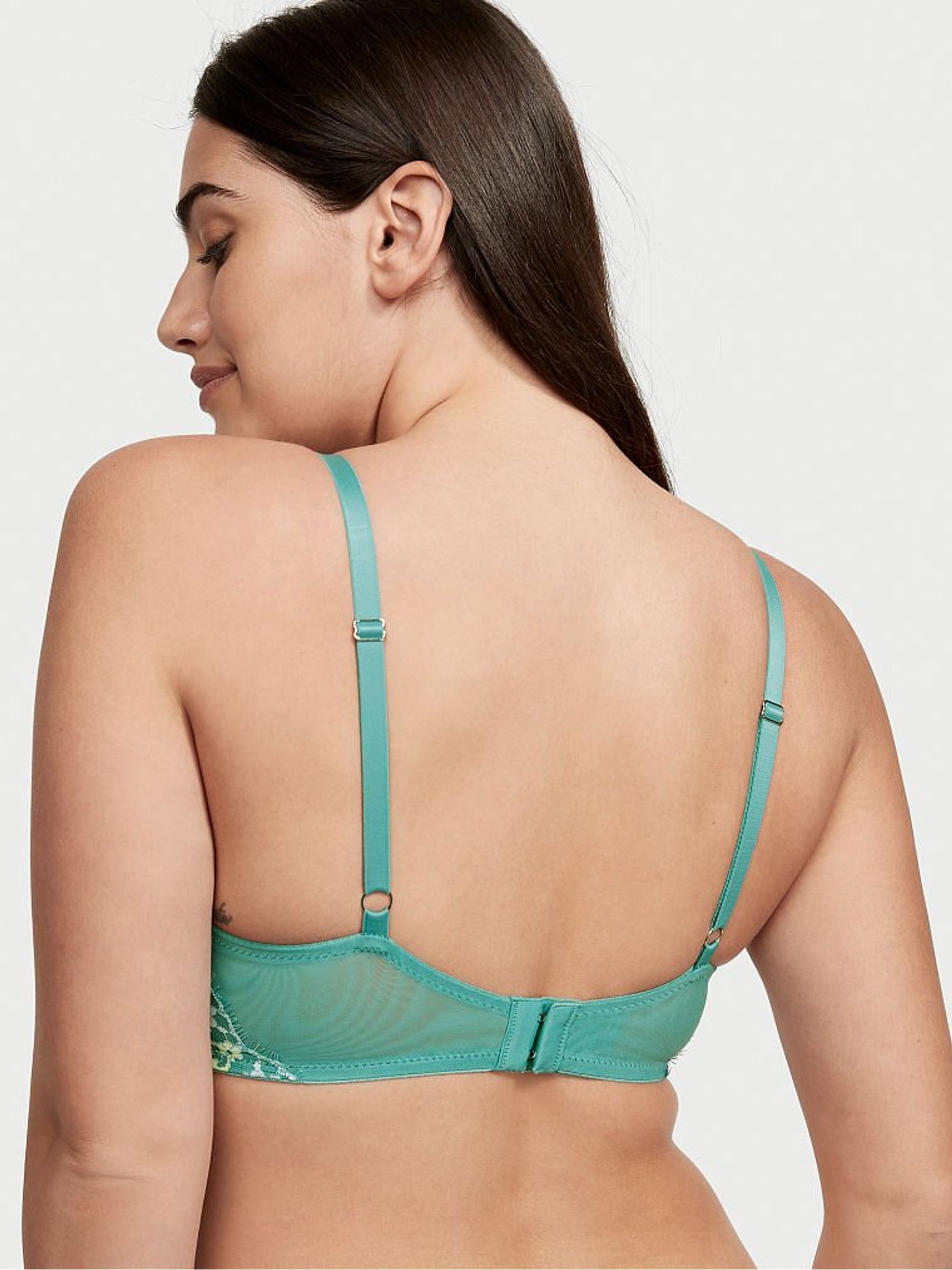 Runaway Teal Blue Lace Push Up Bra - Image 2 of 4