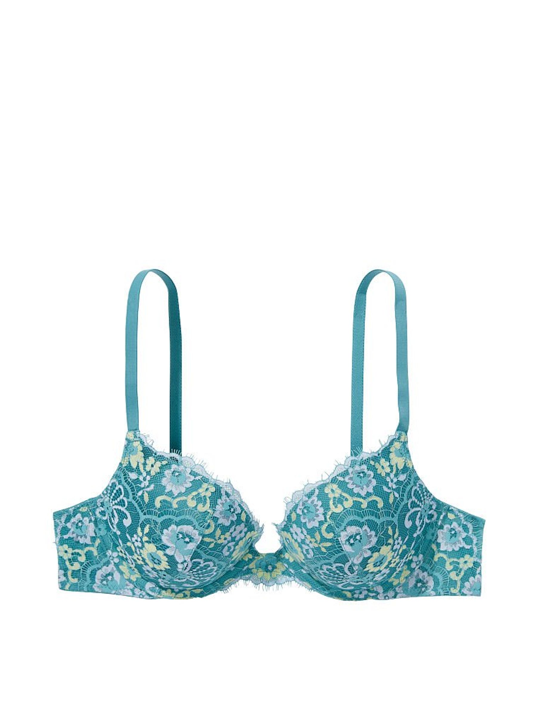 Runaway Teal Blue Lace Push Up Bra - Image 3 of 4
