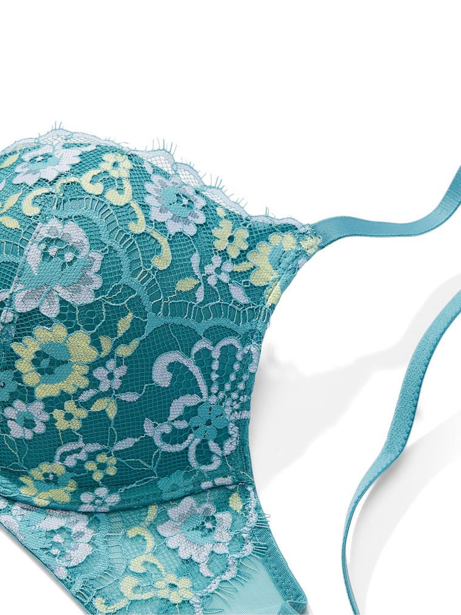 Runaway Teal Blue Lace Push Up Bra - Image 4 of 4