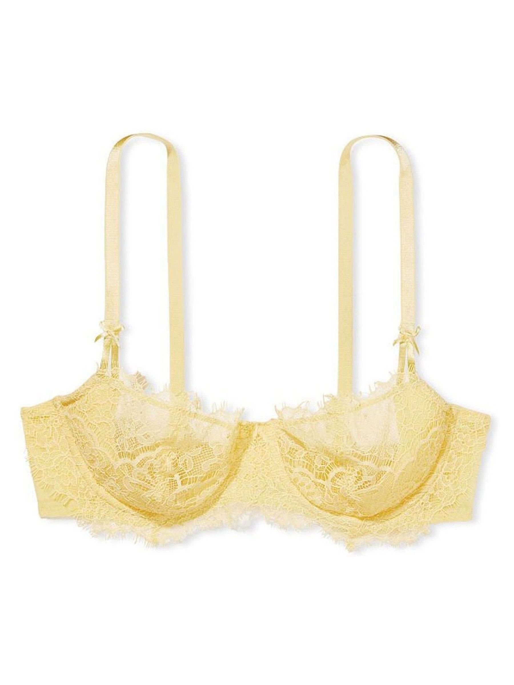 Lemon Yellow Lace Unlined Balcony Bra - Image 4 of 4