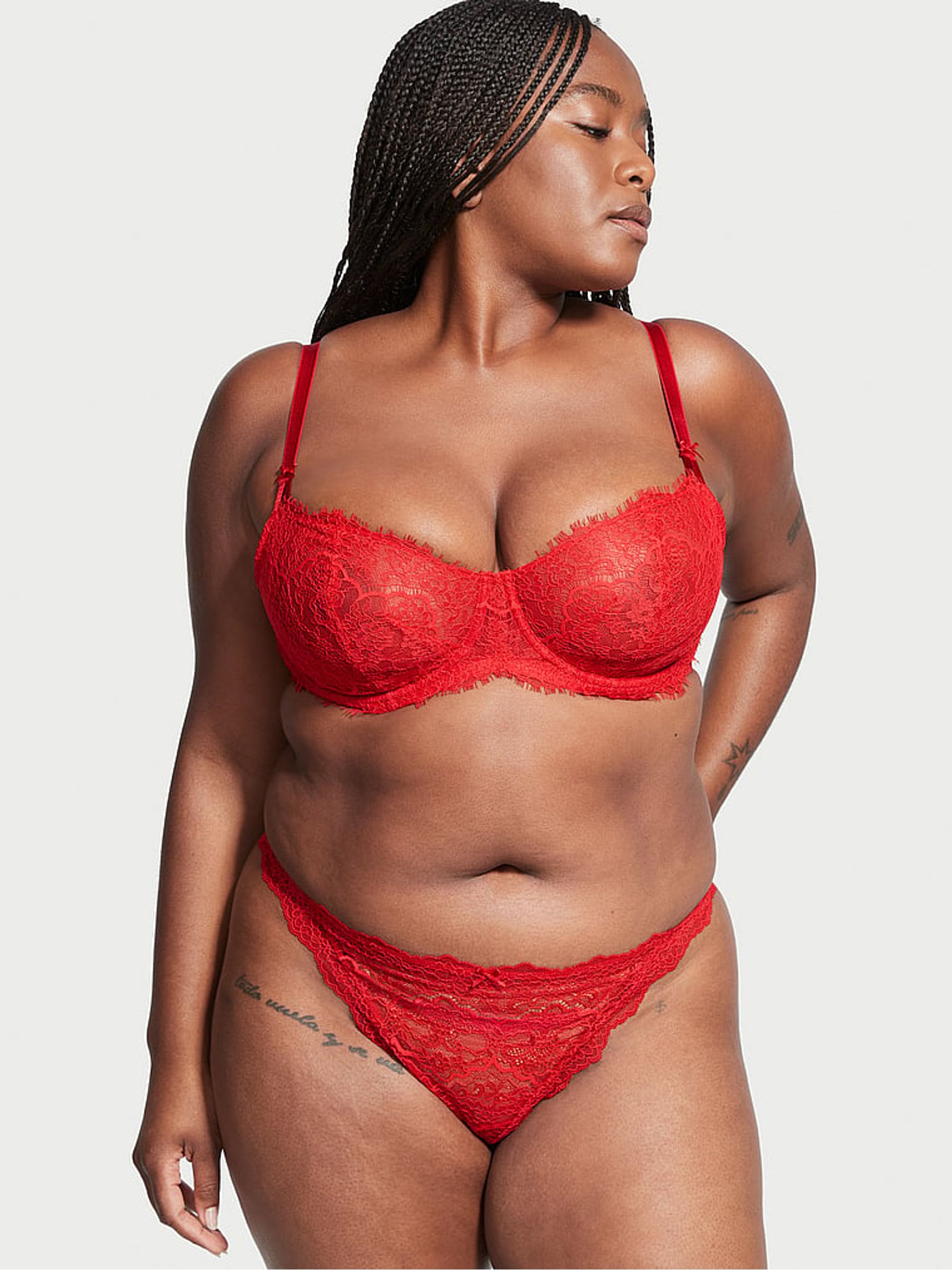 Lipstick Red Lace Unlined Balcony Bra - Image 1 of 6