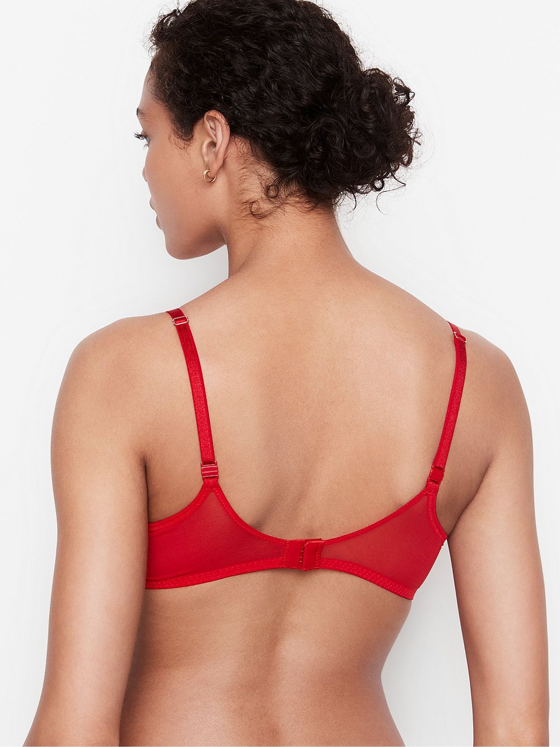 Lipstick Red Lace Unlined Balcony Bra - Image 5 of 6