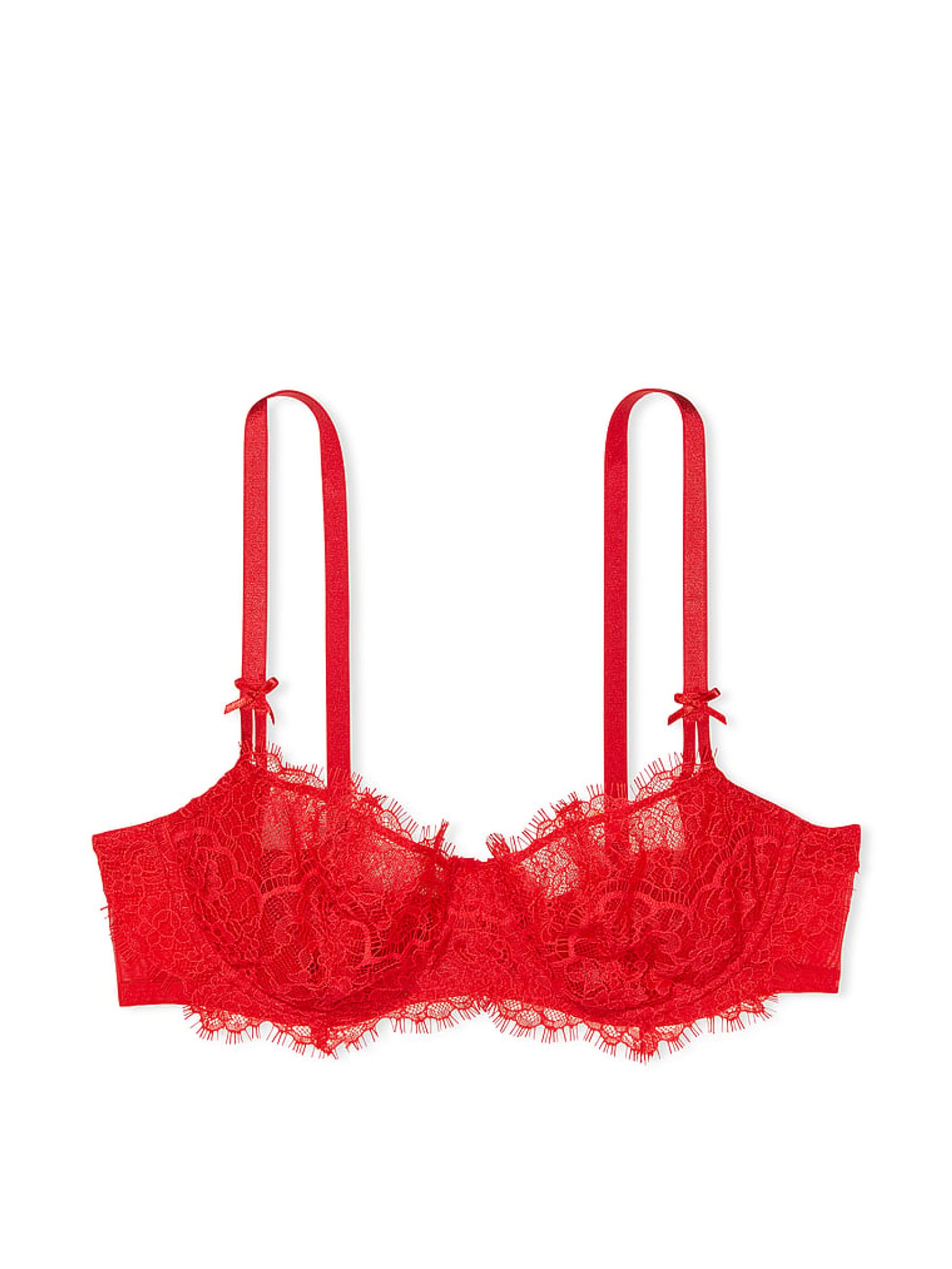 Lipstick Red Lace Unlined Balcony Bra - Image 6 of 6