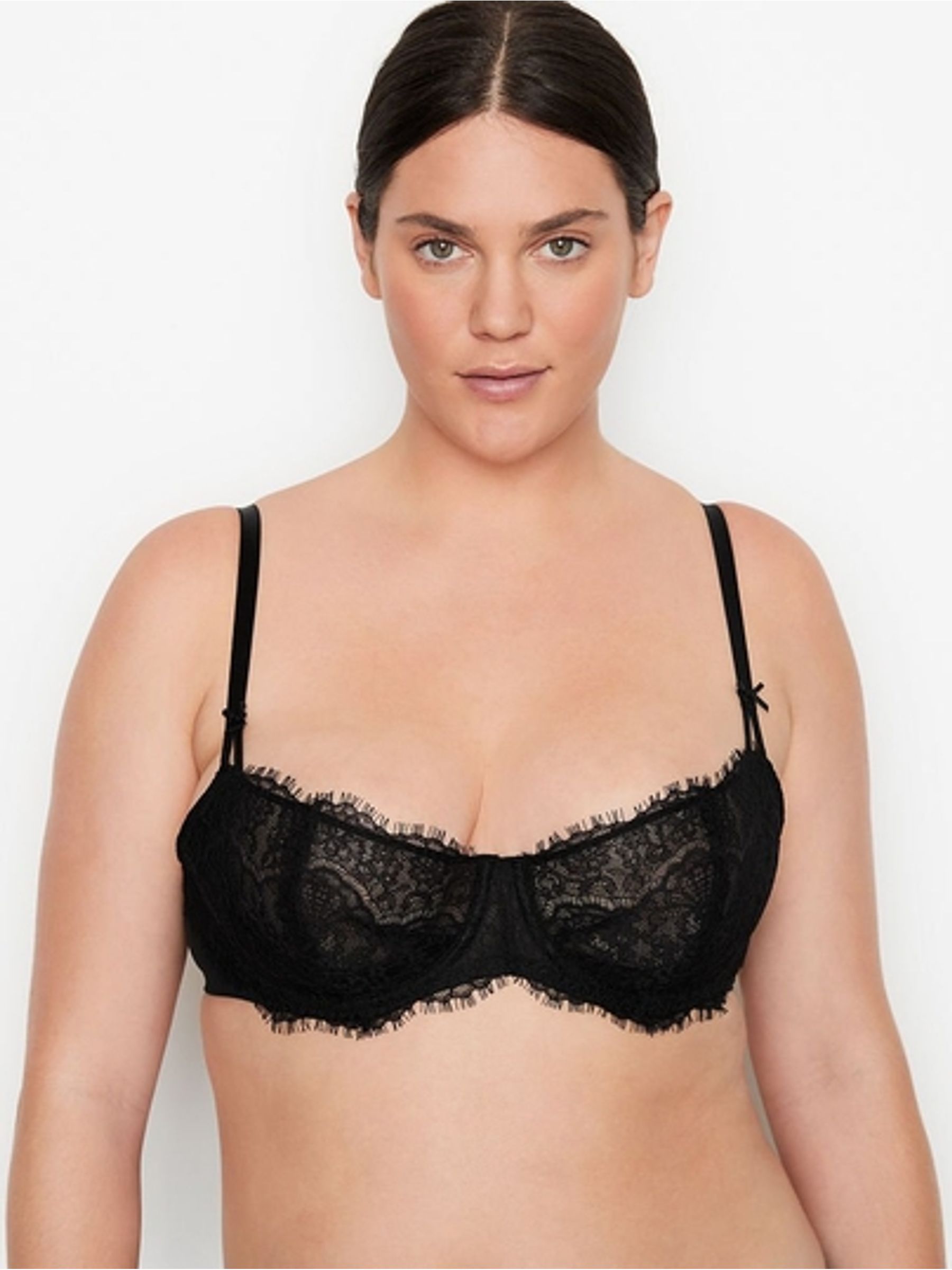 Black Lace Unlined Balcony Bra - Image 1 of 3