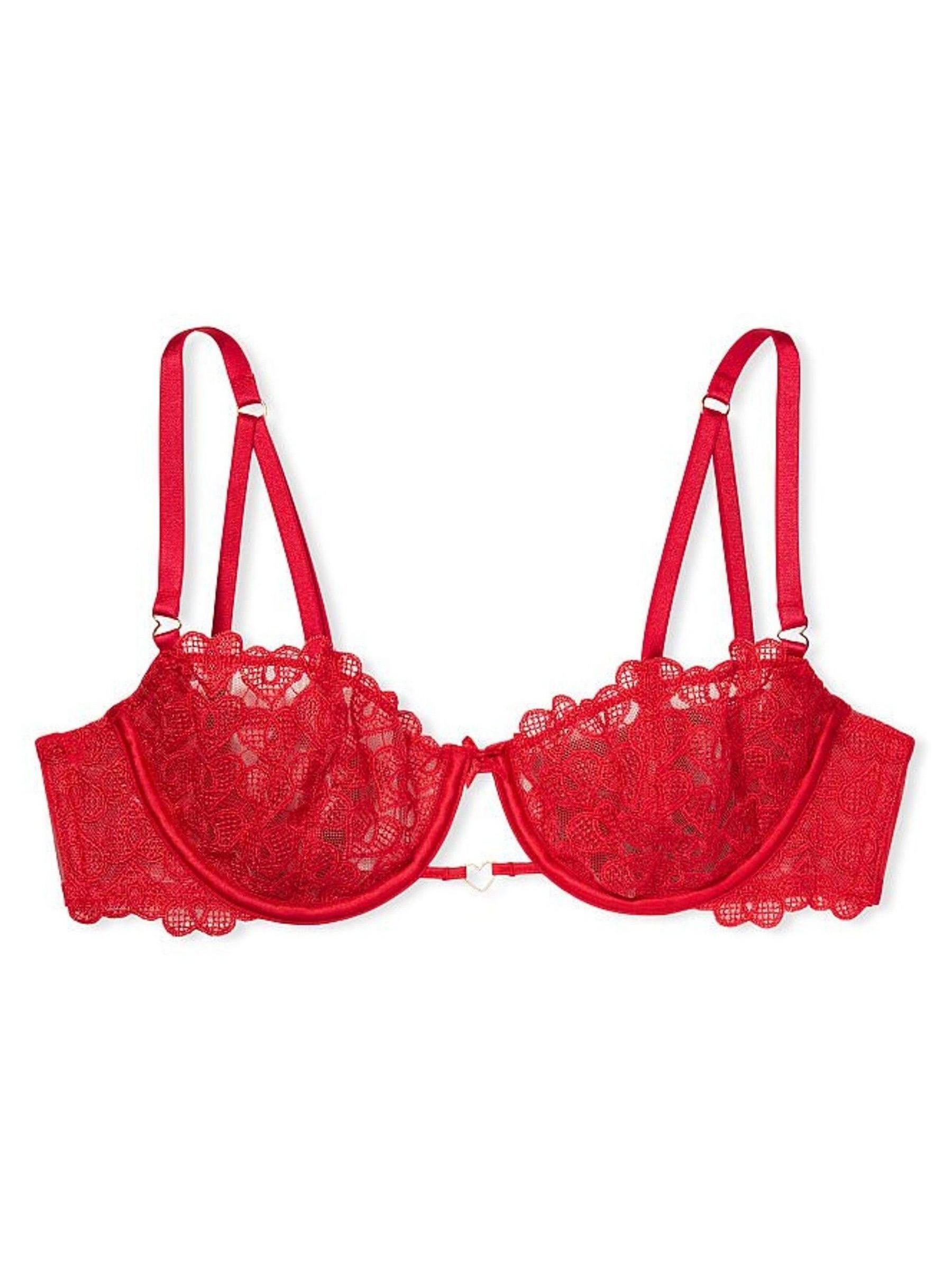 Lipstick Red Lace Unlined Balcony Bra - Image 4 of 4