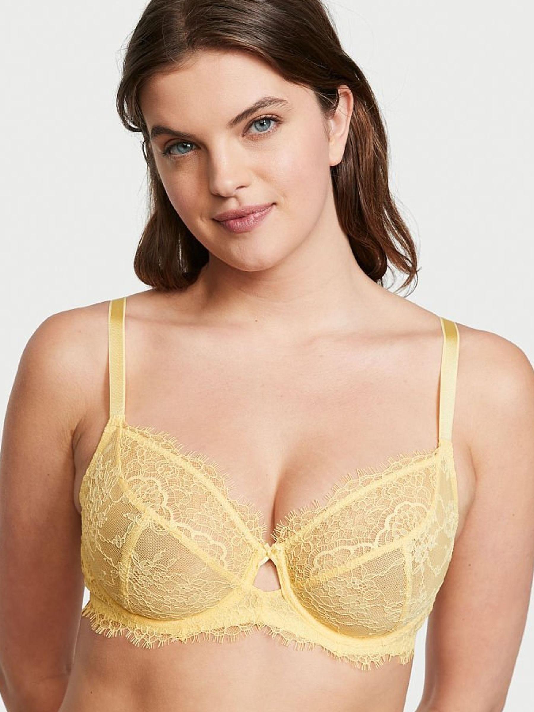 Lemon Yellow Lace Full Cup Unlined Bra - Image 1 of 3