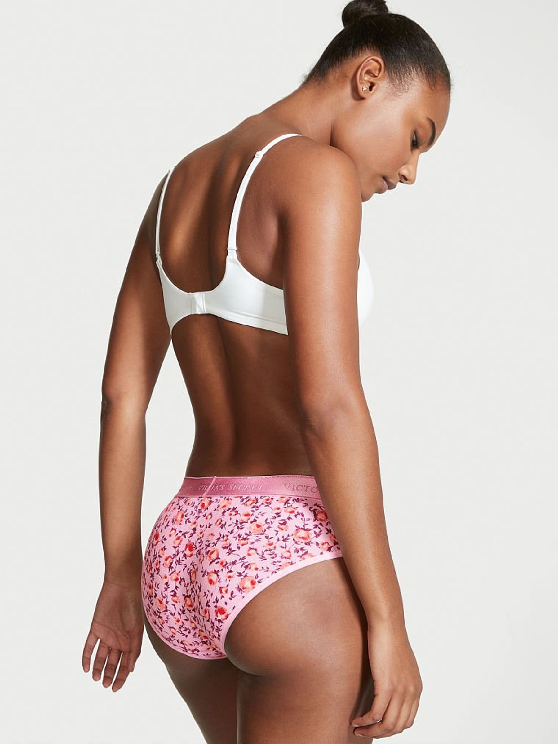 Pink Flora Festive Foliage Stretch Cotton Logo Hipster Panty - Image 2 of 3