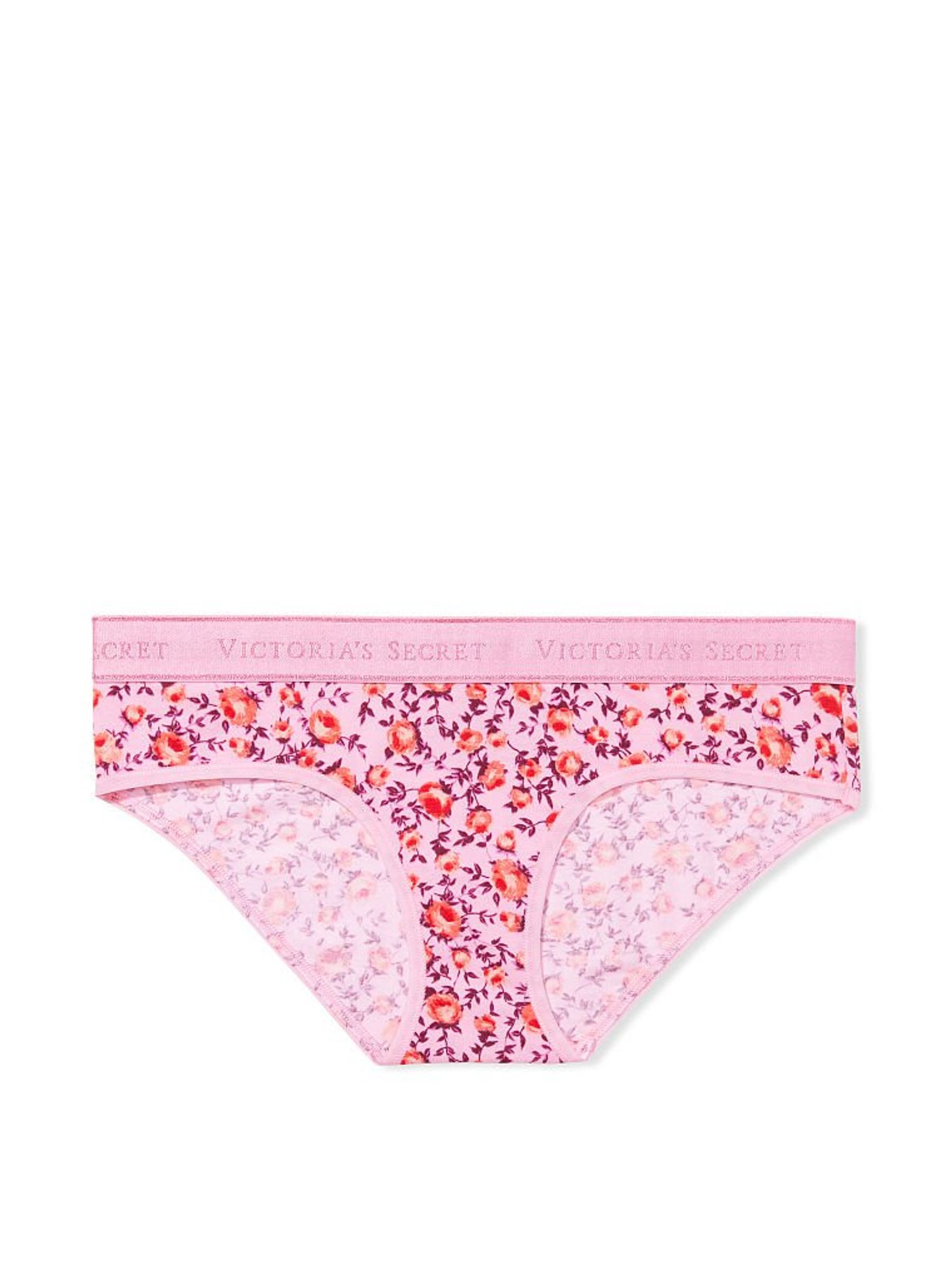 Pink Flora Festive Foliage Stretch Cotton Logo Hipster Panty - Image 3 of 3