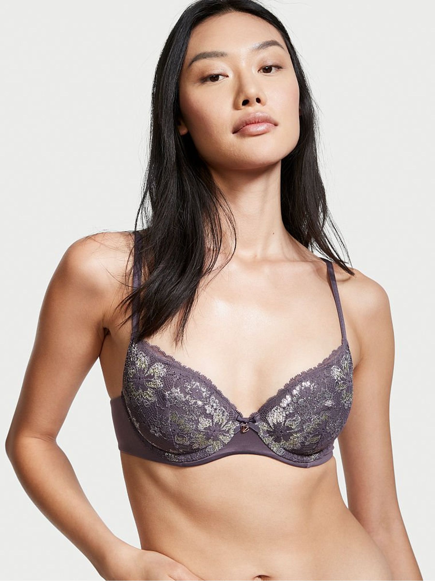 Tornado Grey Lace Lightly Lined Demi Bra - Image 1 of 3