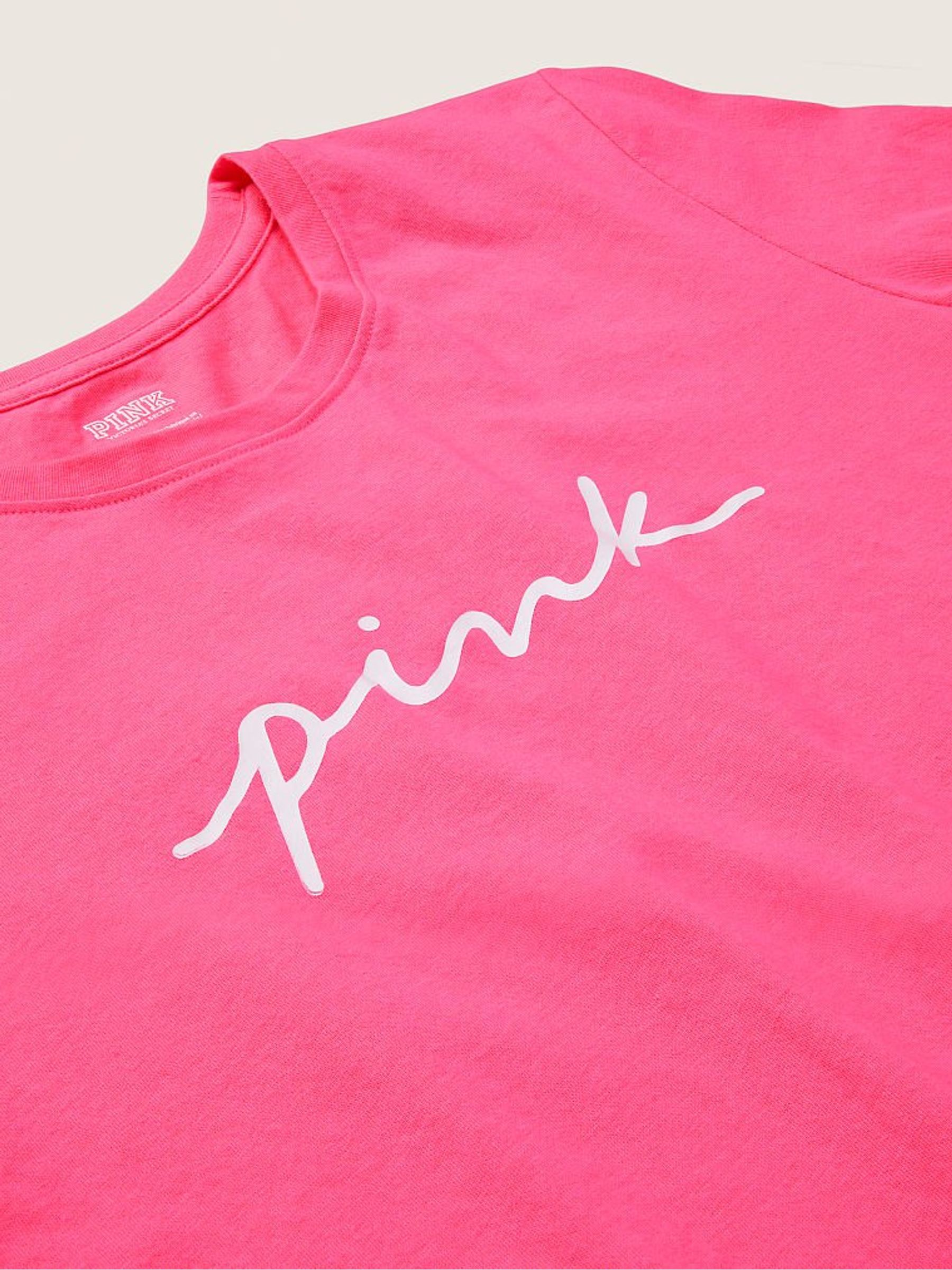 Capri Pink Script Logo Everyday Tee - Image 4 of 4 Capri Pink Script Logo Everyday Tee - Image 4 of 4