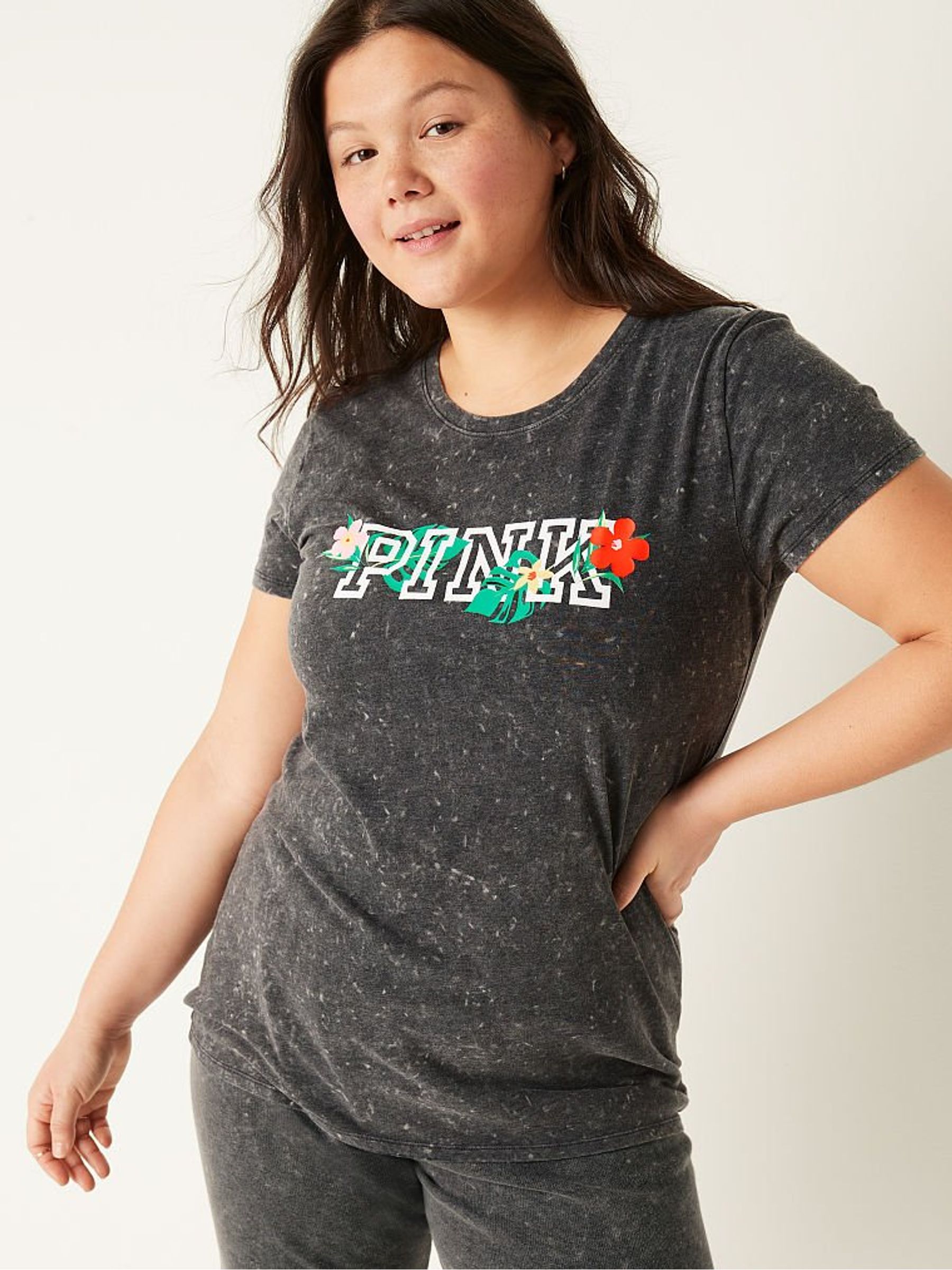 Pure Black Wash Graphic Everyday Tee - Image 1 of 4 Pure Black Wash Graphic Everyday Tee - Image 1 of 4