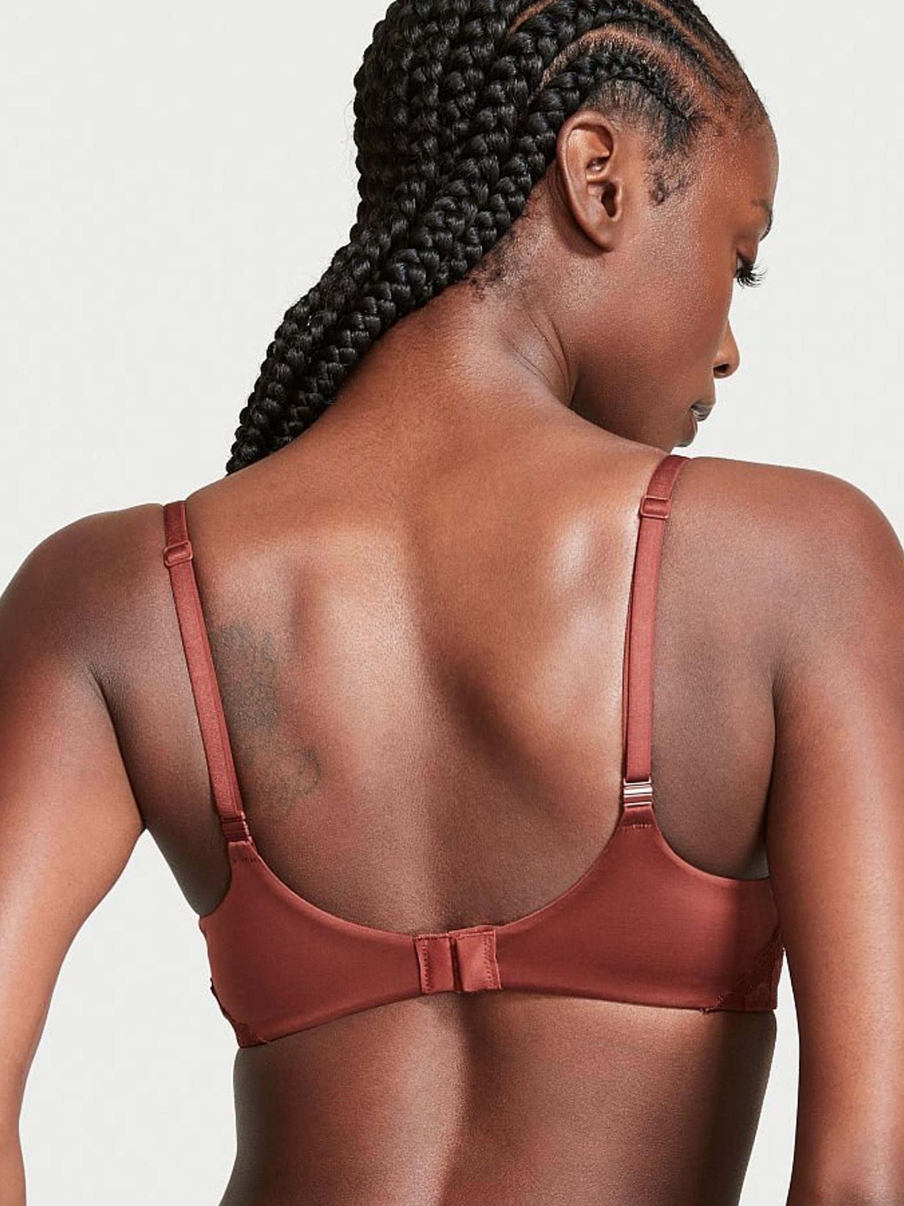 Dark Cognac Brown Lace Detail PushUp Bra - Image 2 of 4