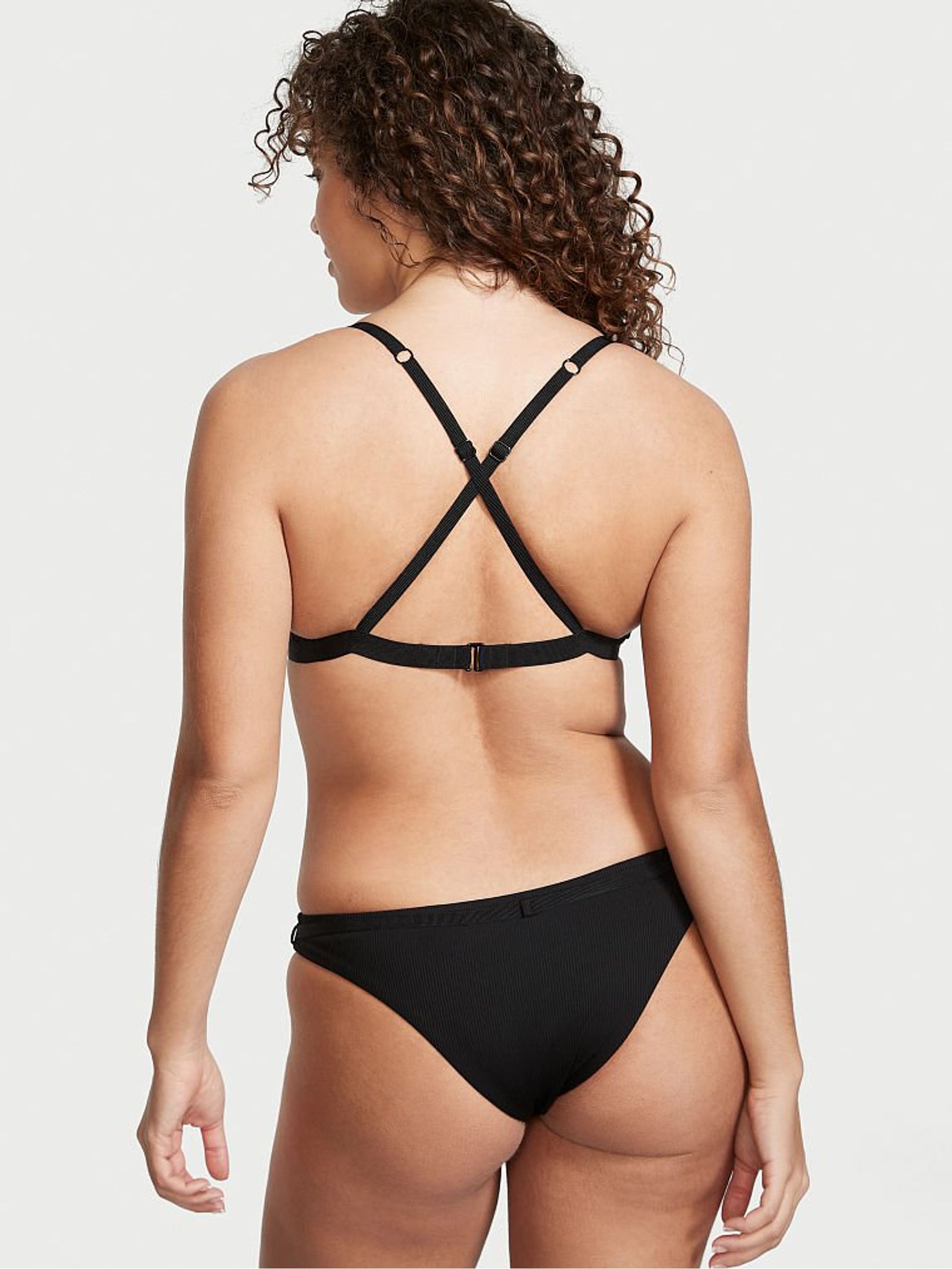 Black Wild Wanderer Belted Ribbed Brazilian Swim Bottom - Image 2 of 4