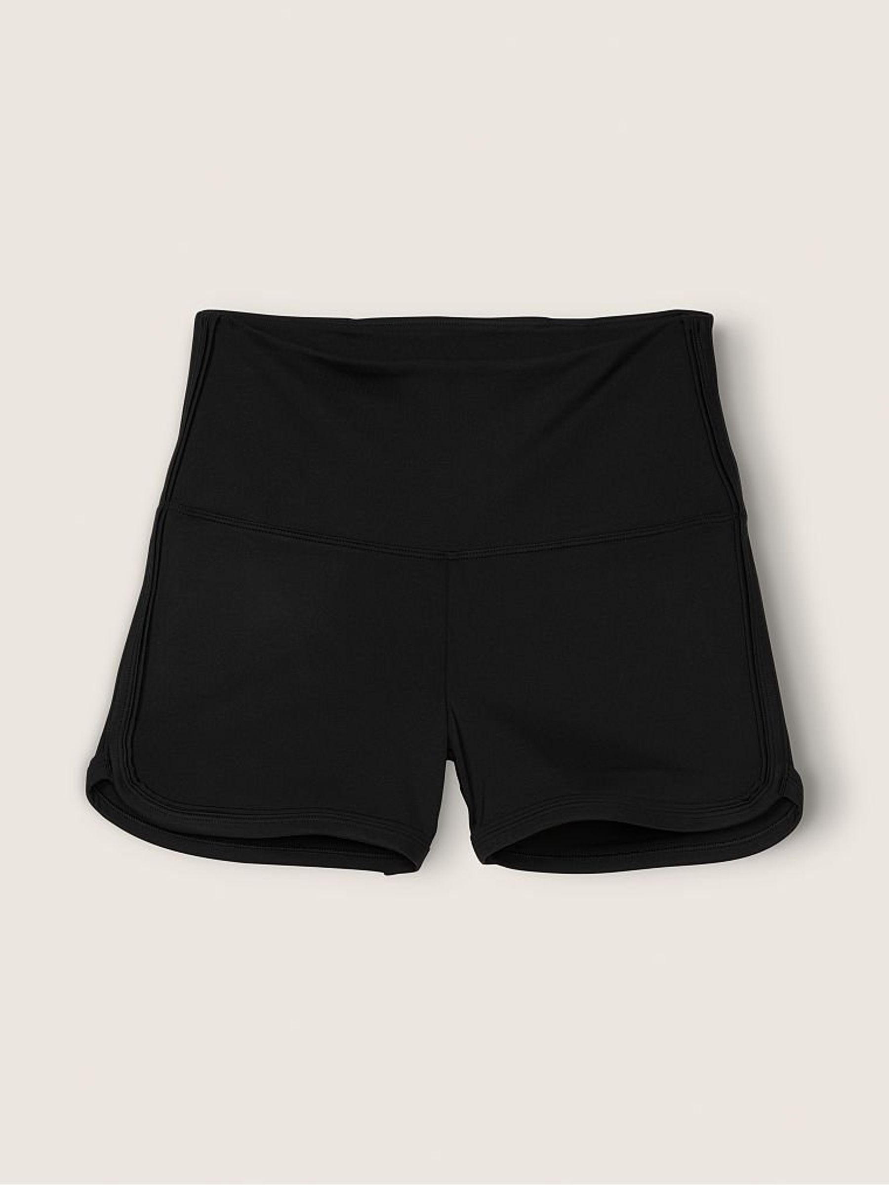 Pure Black High Waist Curve Hem Short - Image 1 of 2
