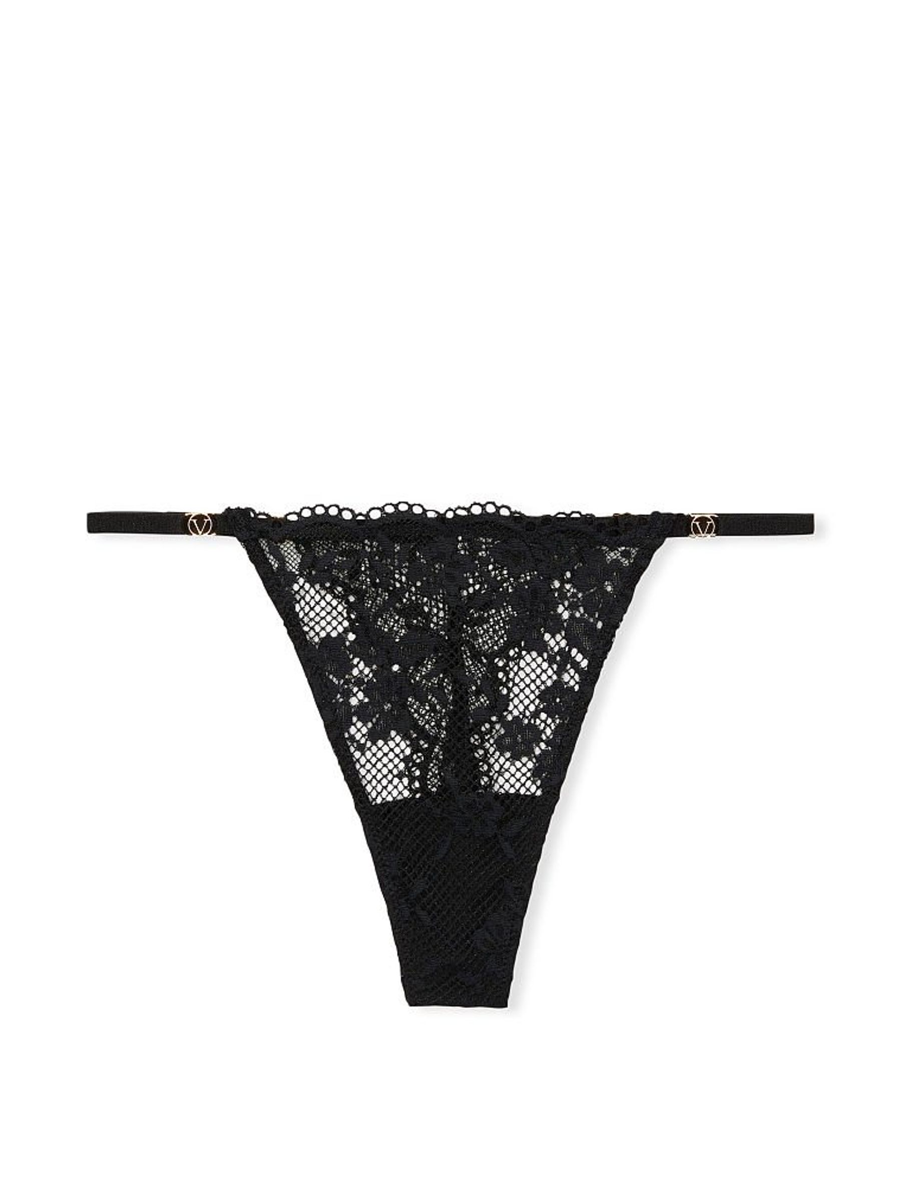 Black Lace Thong Knickers - Image 4 of 4