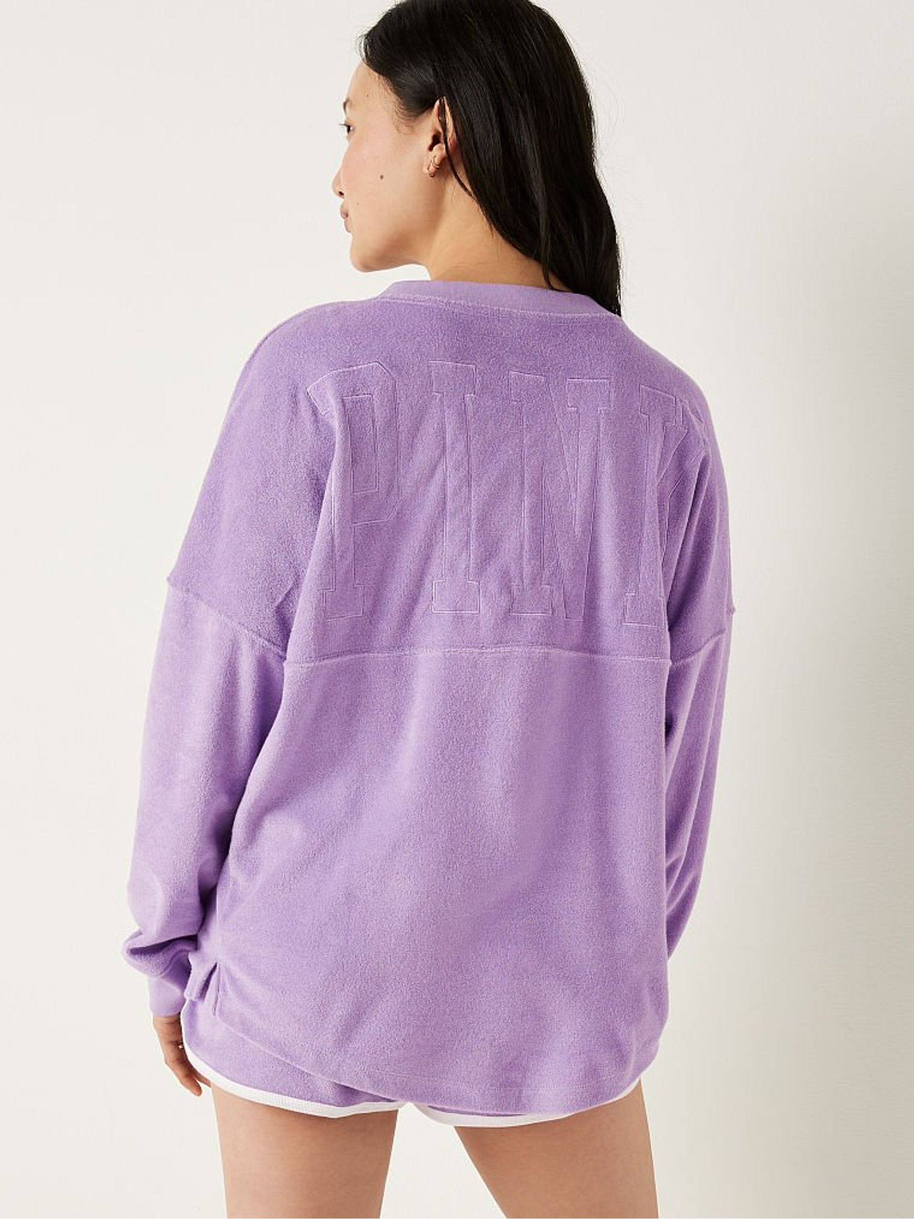 Purple Varsity Terry V Neck Sweatshirt - Image 2 of 5