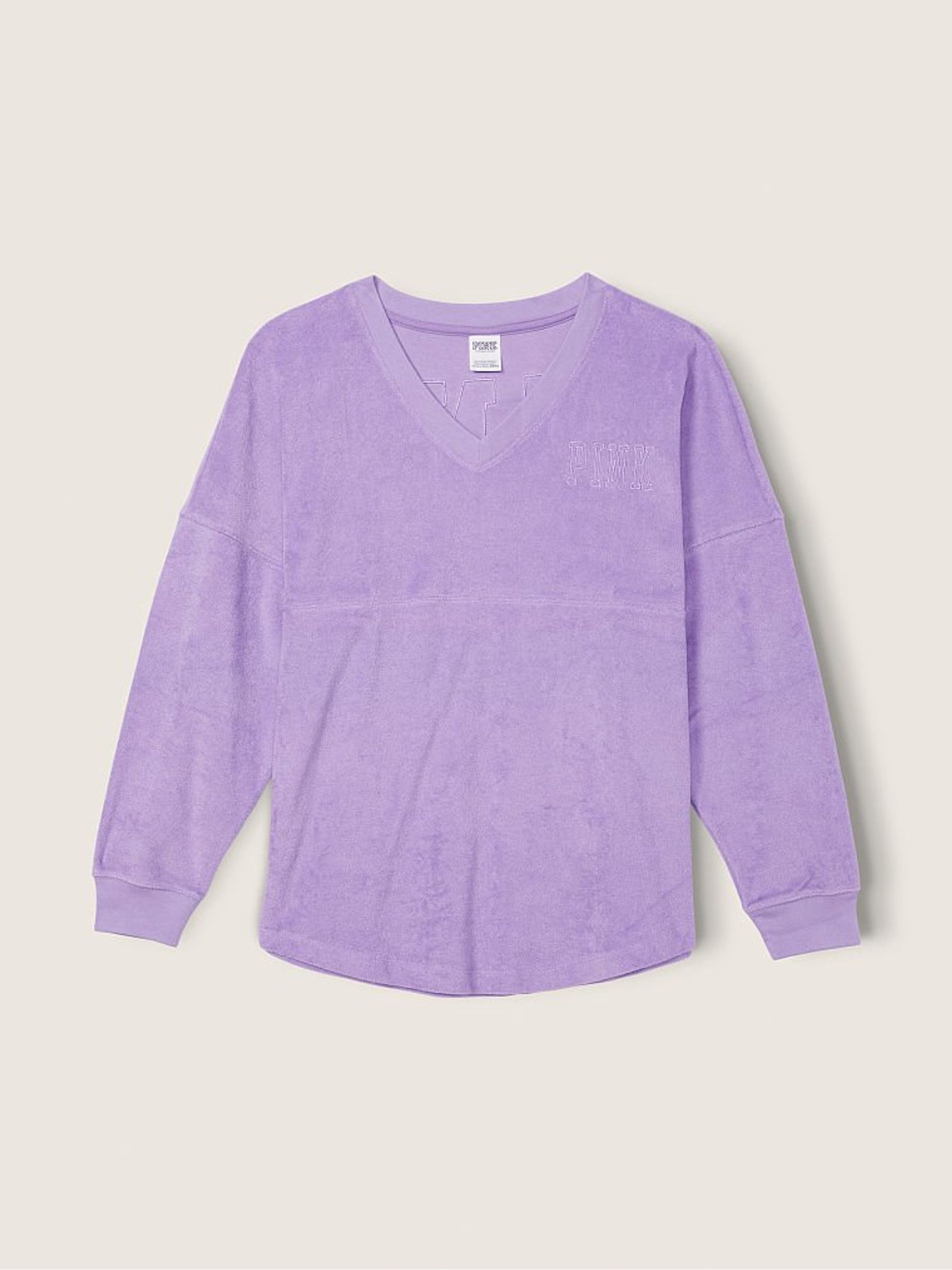 Purple Varsity Terry V Neck Sweatshirt - Image 3 of 5