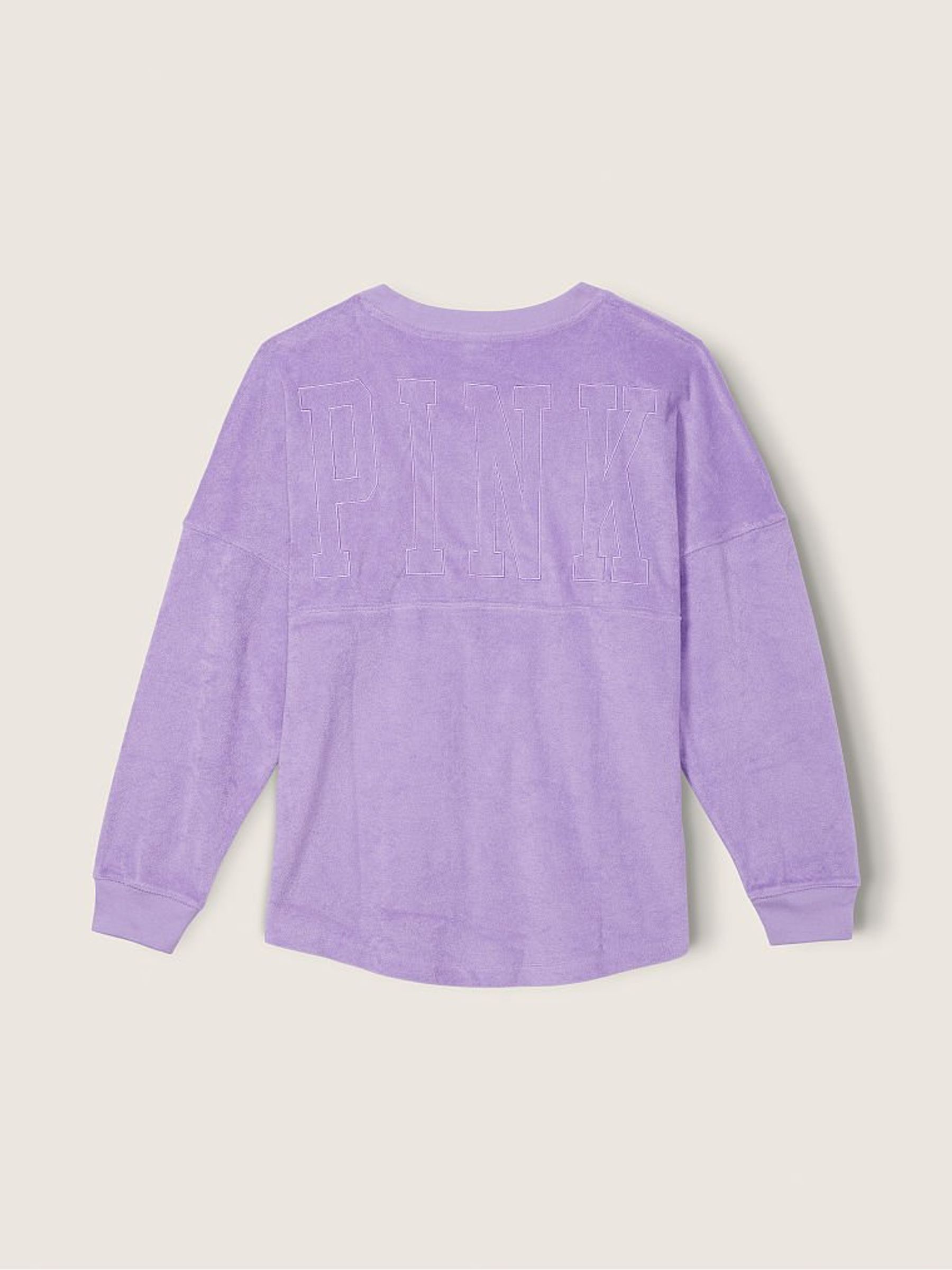Purple Varsity Terry V Neck Sweatshirt - Image 4 of 5