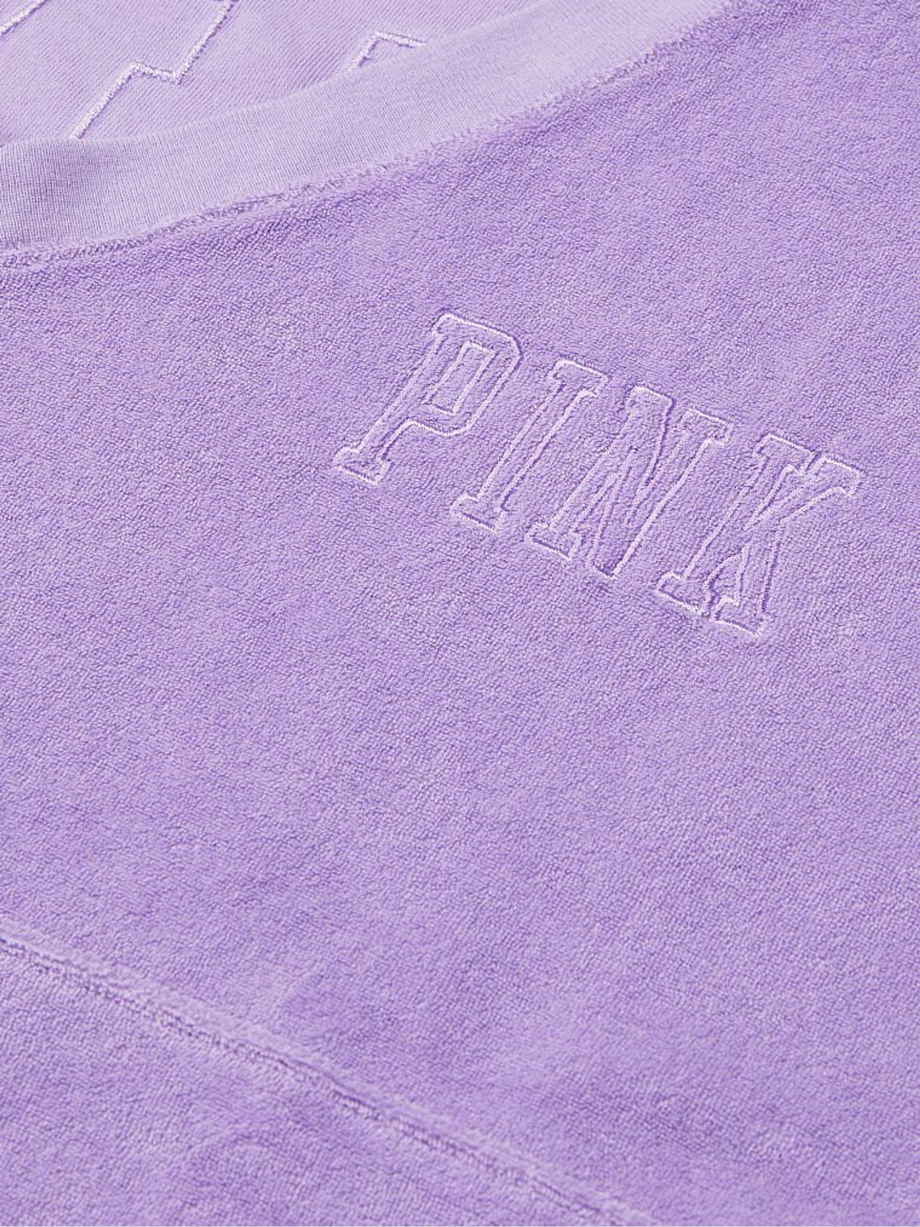 Purple Varsity Terry V Neck Sweatshirt - Image 5 of 5
