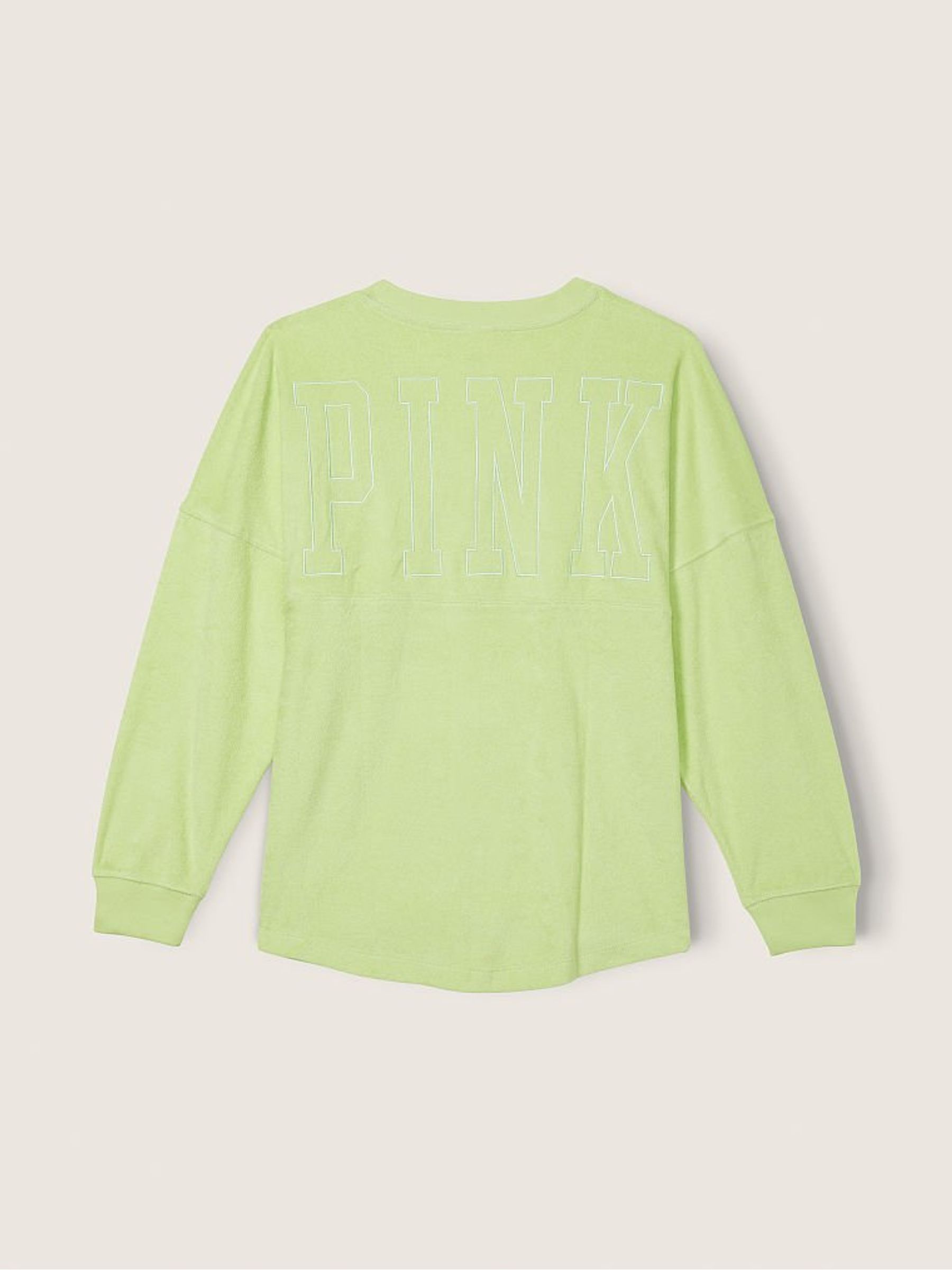 Icy Lime Varsity Beach Terry V Neck Top - Image 4 of 5