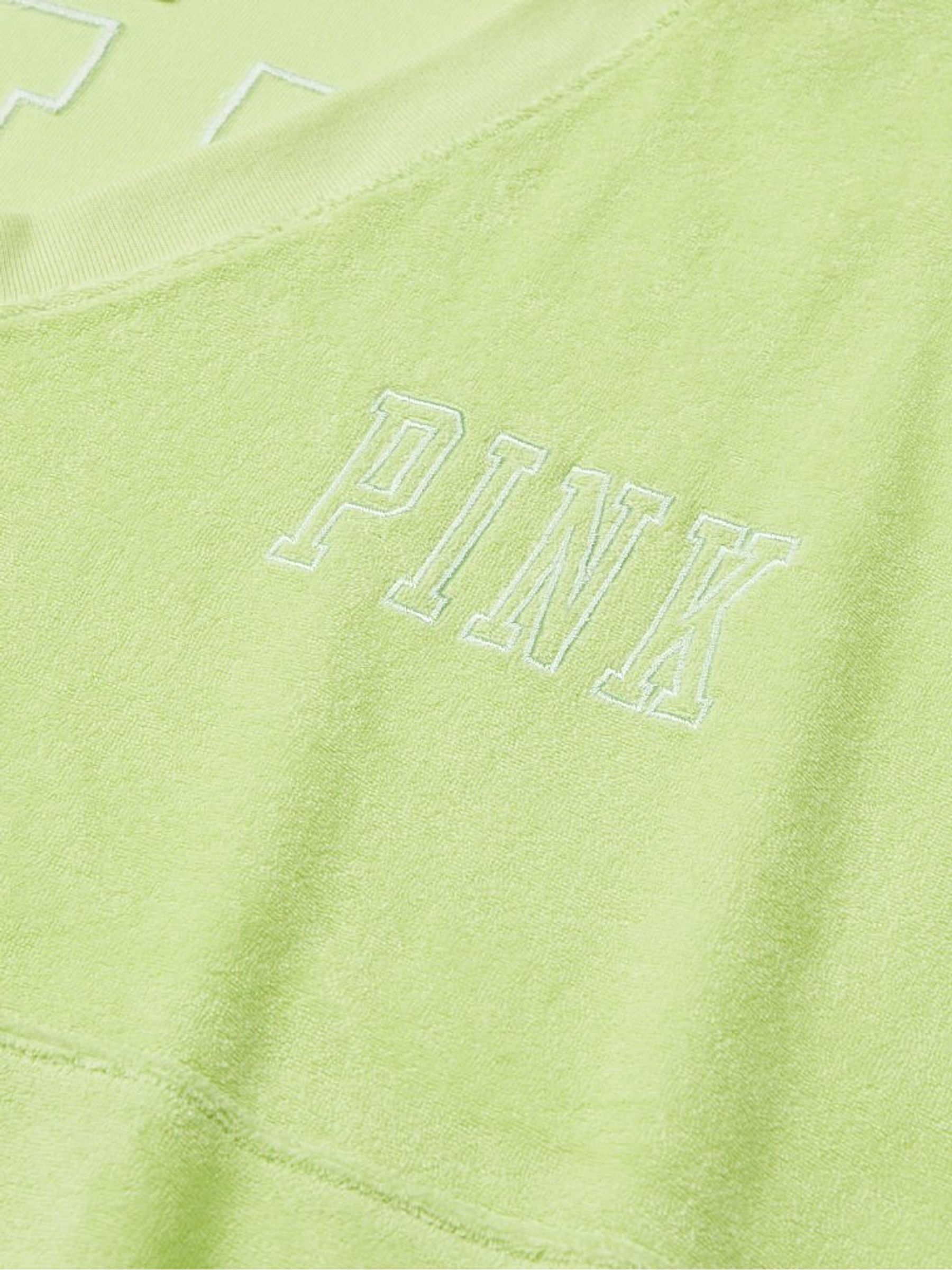 Icy Lime Varsity Beach Terry V Neck Top - Image 5 of 5