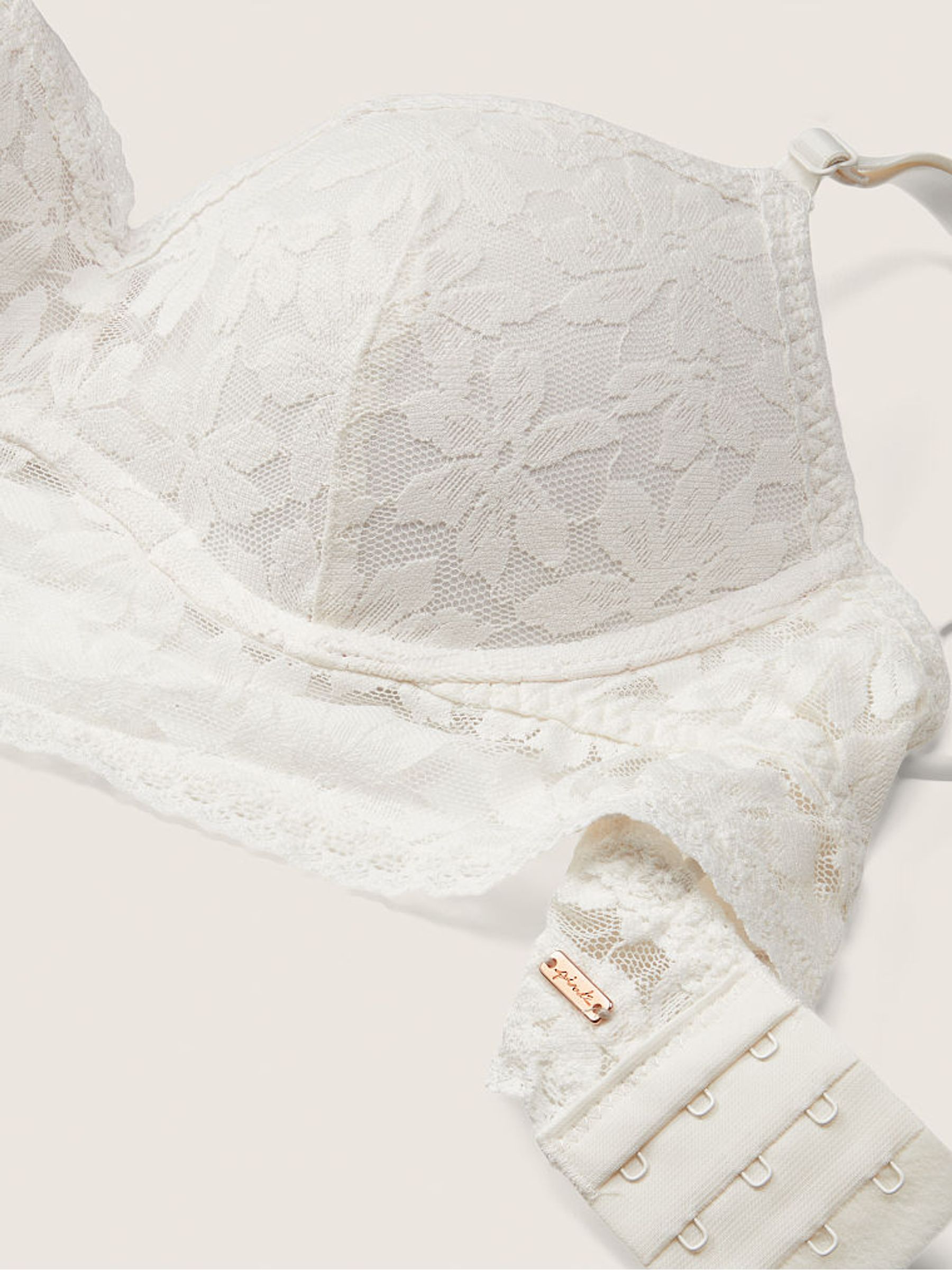 Coconut White Lace Wired Push Up Bralette - Image 5 of 5