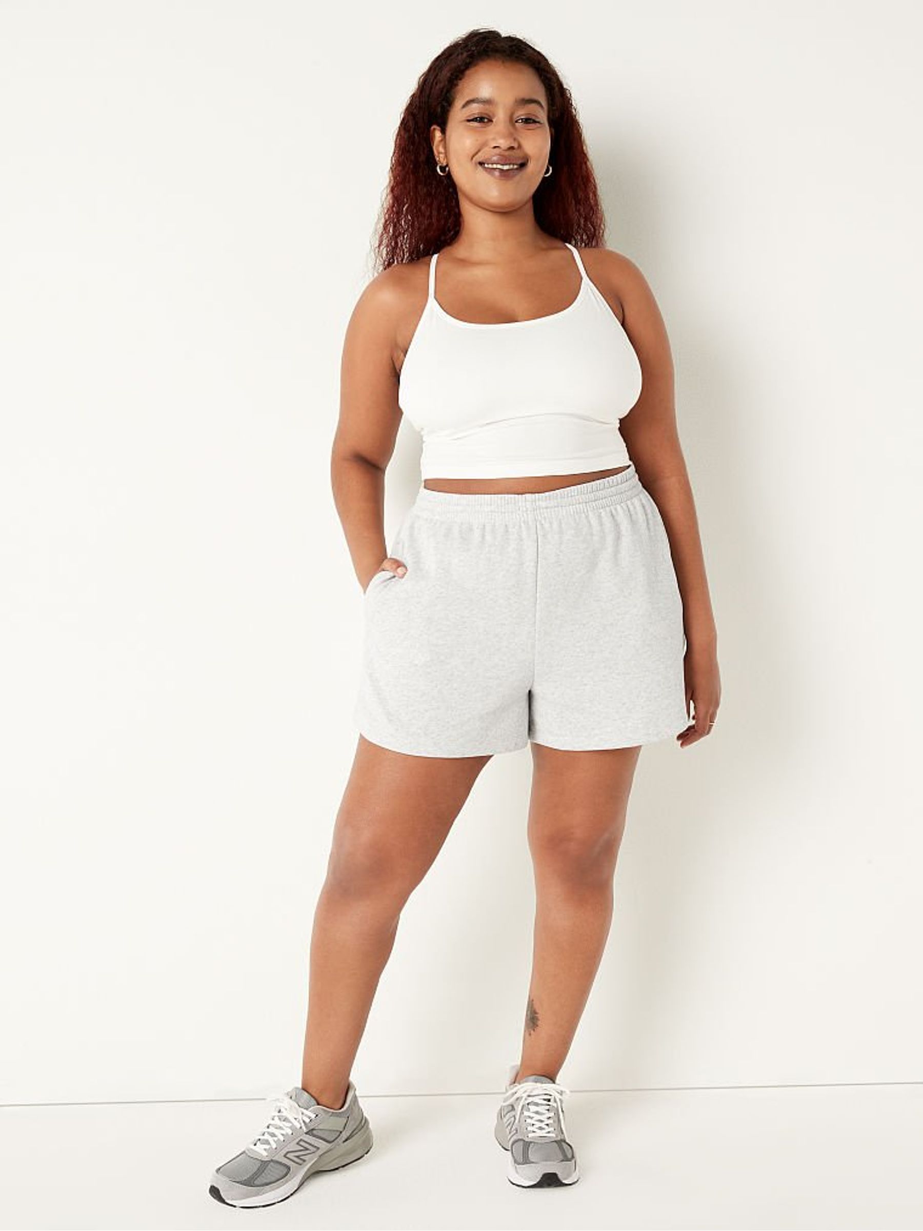 Heather Stone Grey High Waist Campus Short - Image 1 of 4