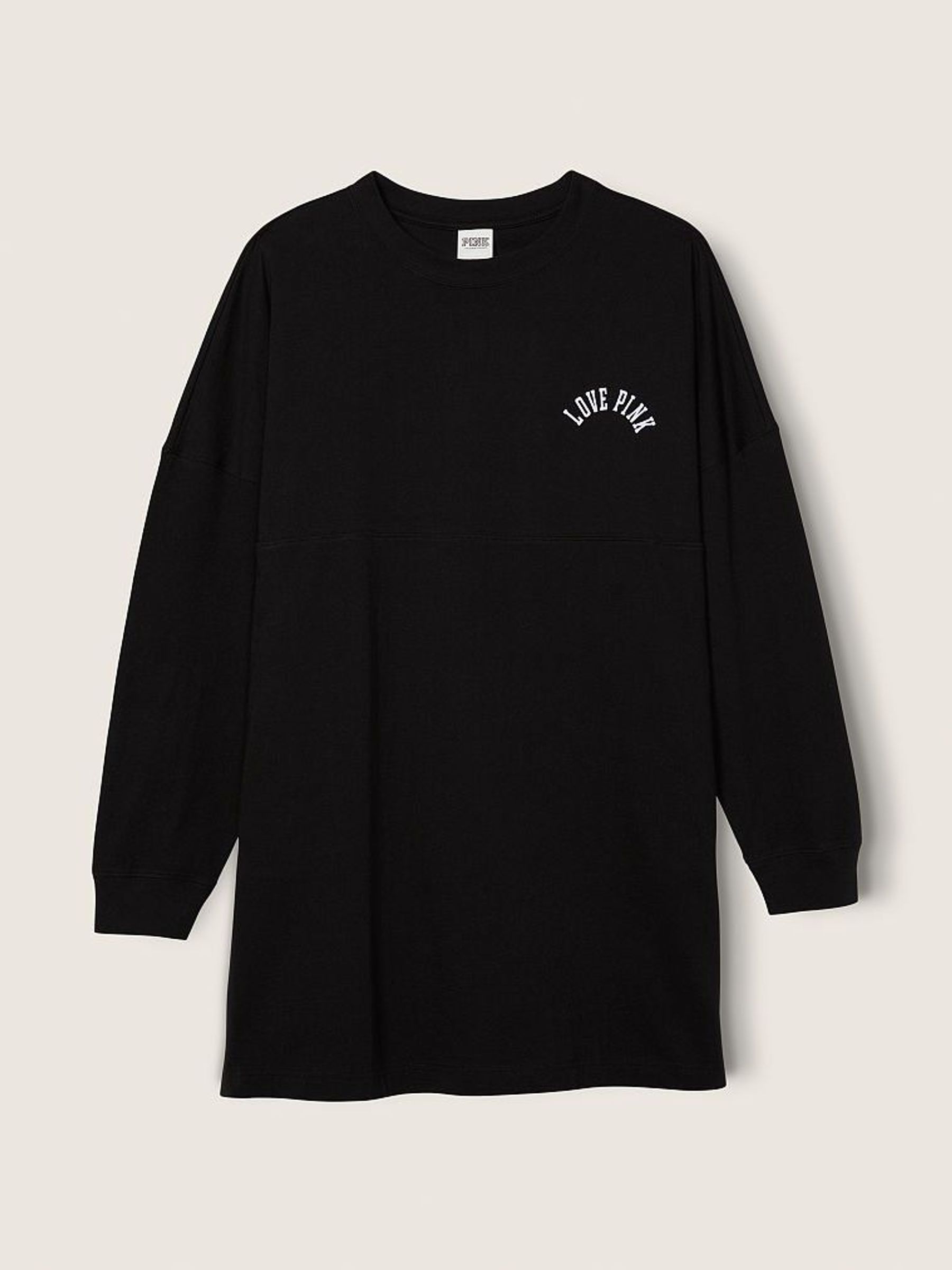 Black Varsity Long Sleeve Crew Dress - Image 3 of 5