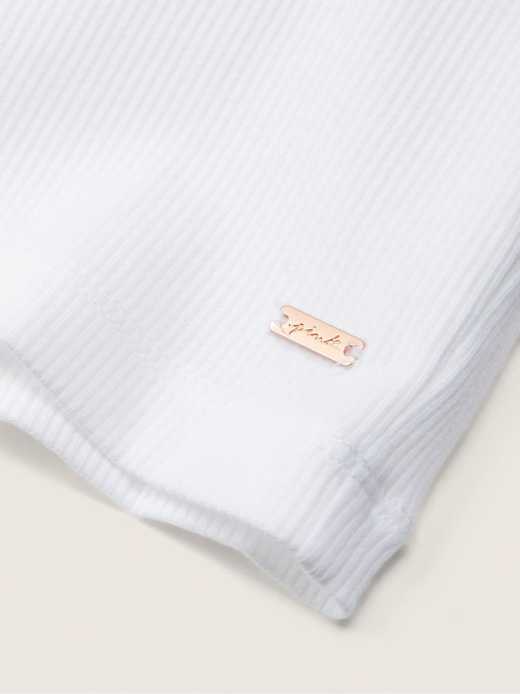 Optic White Crop Ribbed Tank Top - Image 4 of 4 Optic White Crop Ribbed Tank Top - Image 4 of 4