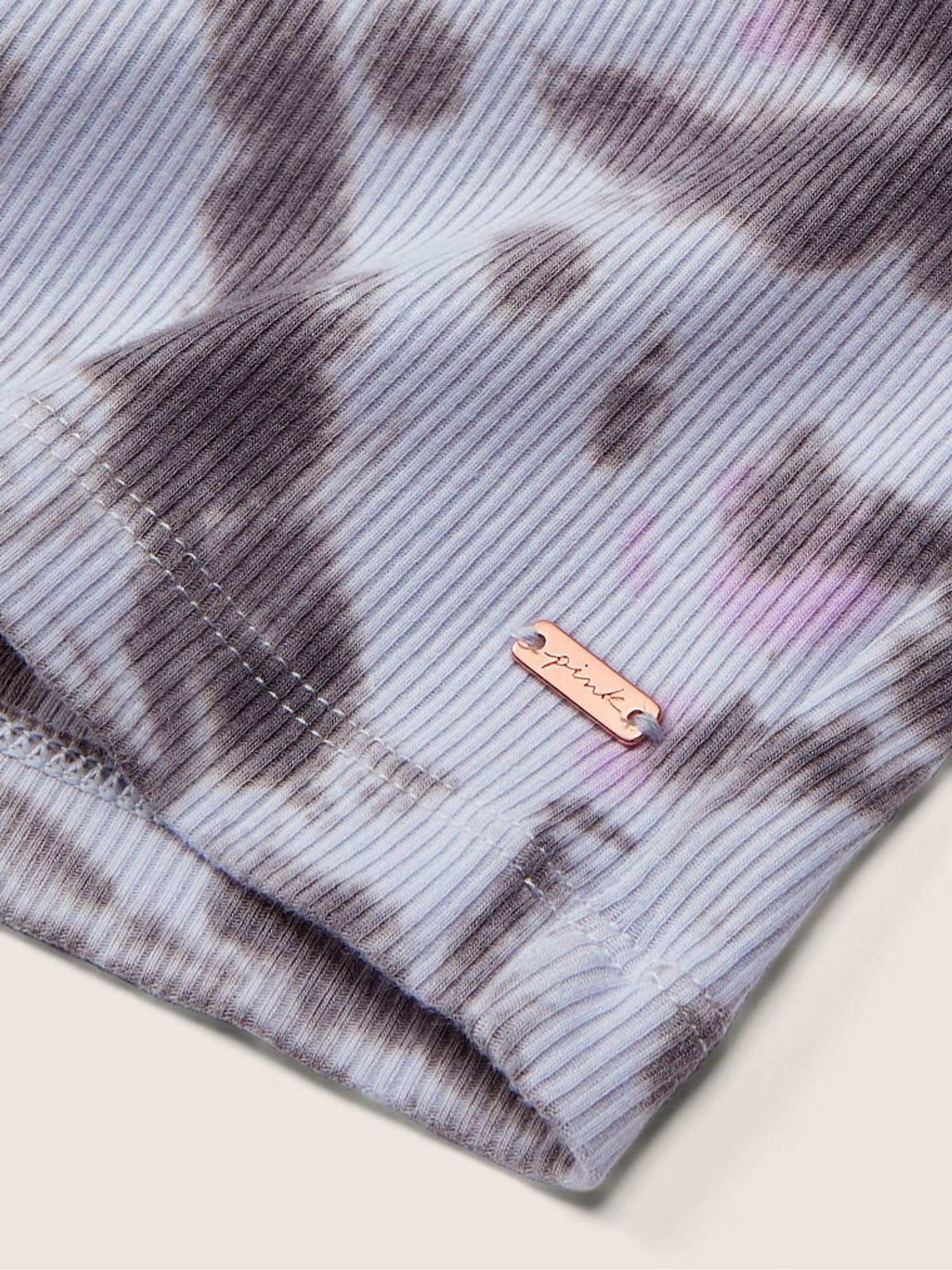 Chalk Violet X Dark Charcoal Tie Dye Shrunken Rib Shelf Tank - Image 2 of 2 Chalk Violet X Dark Charcoal Tie Dye Shrunken Rib Shelf Tank - Image 2 of 2