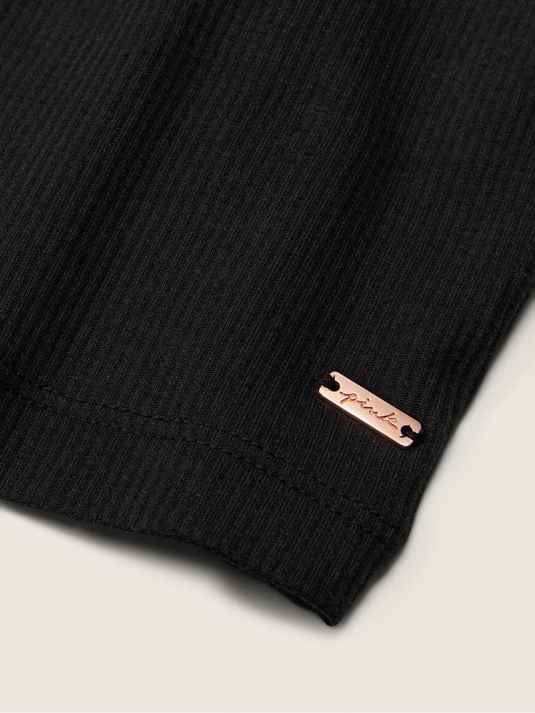 Pure Black Crop Ribbed Tank Top - Image 4 of 4