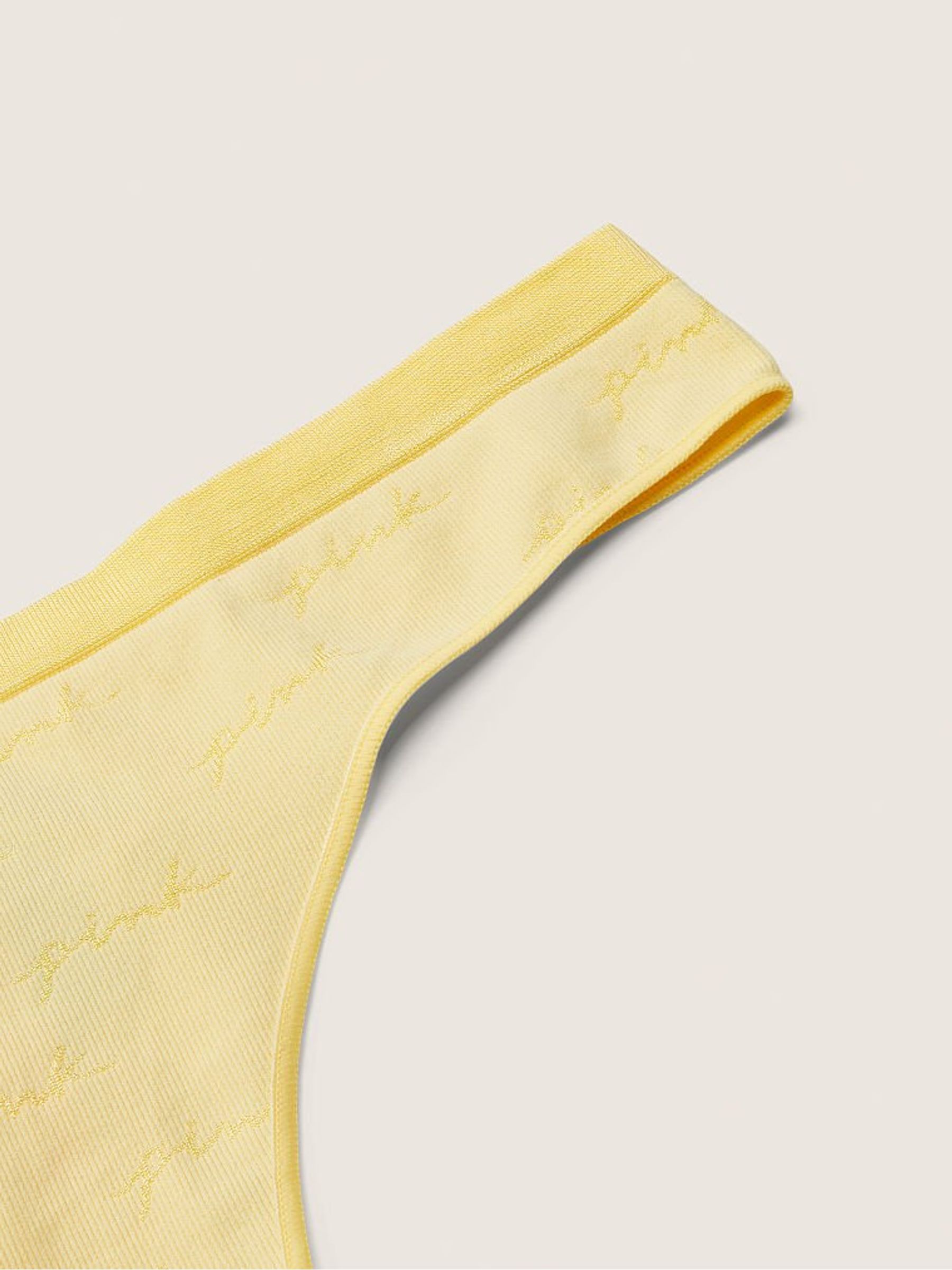 Pale Yellow Seamless Thong Knickers - Image 2 of 2