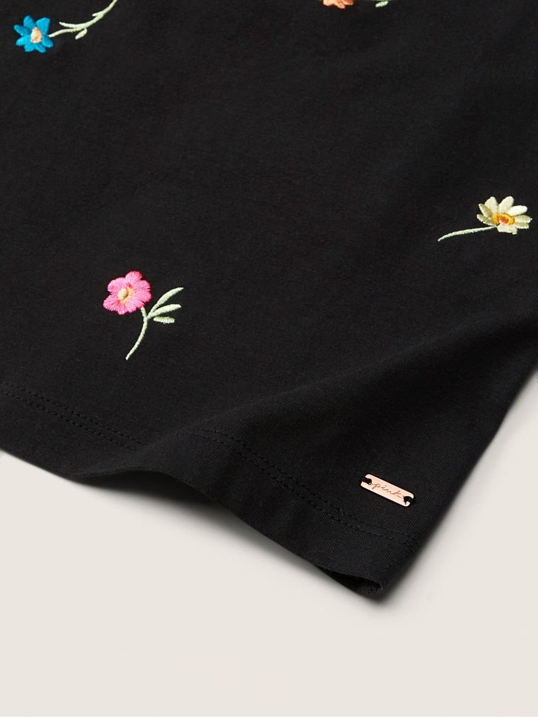 Pure Black Flowers Shrunken Crop Shelf Cami - Image 4 of 4 Pure Black Flowers Shrunken Crop Shelf Cami - Image 4 of 4