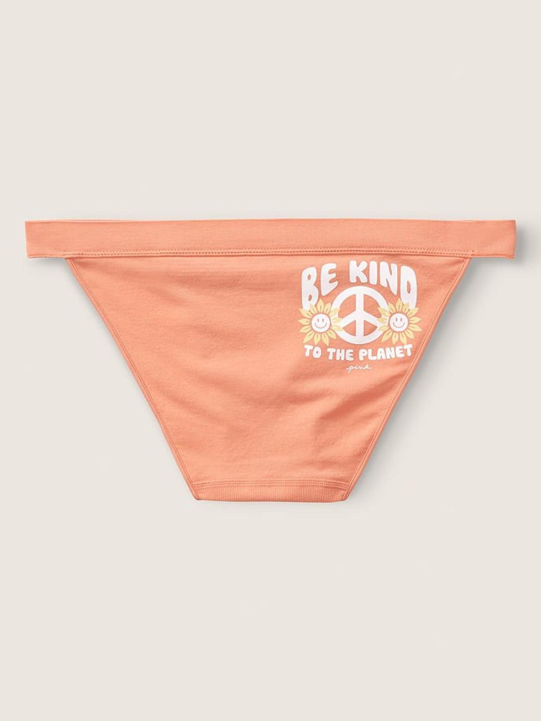Coral Cream Orange Seamless Bikini Knickers - Image 2 of 3