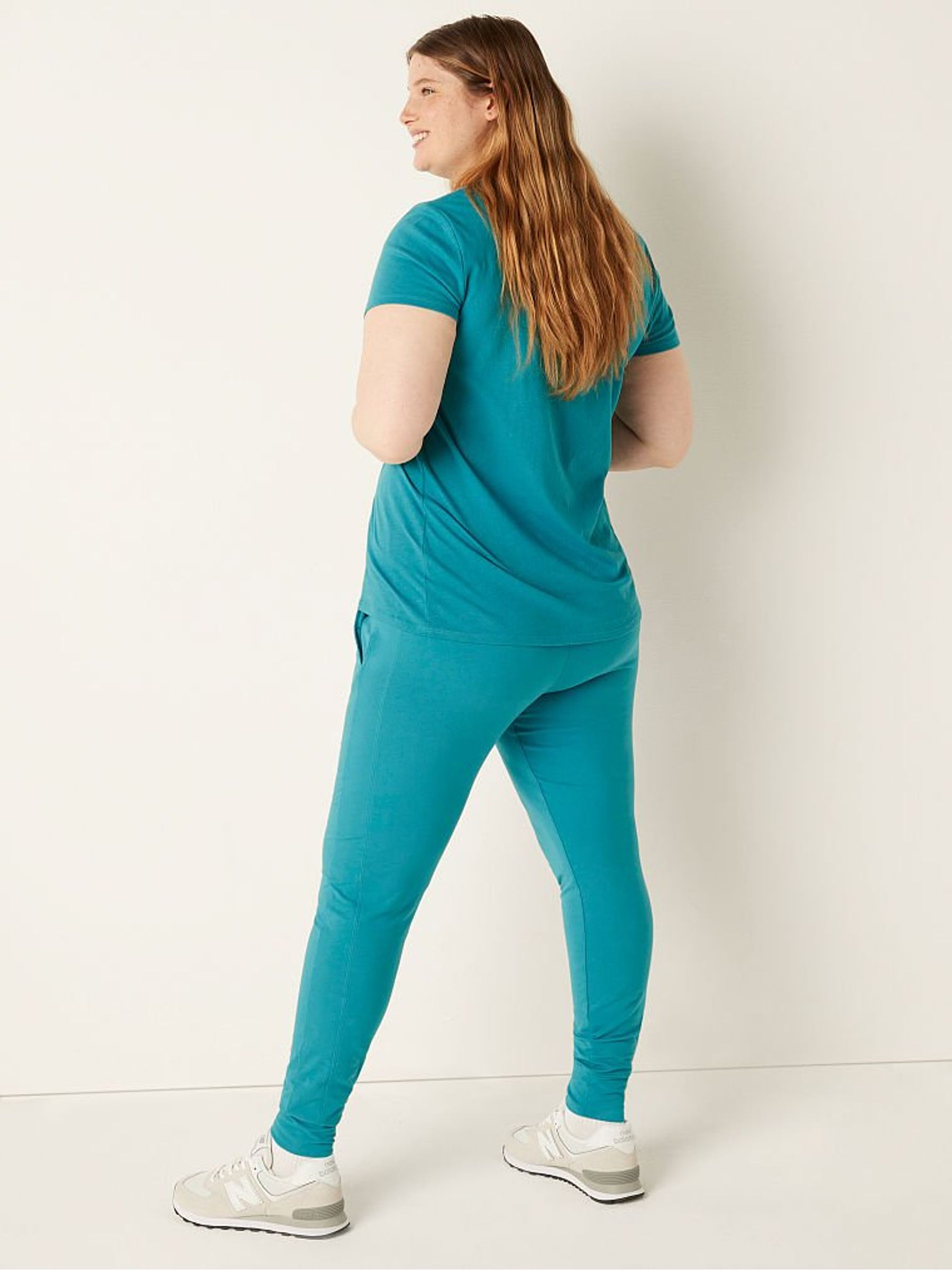 Timeless Steal Blue Cotton High Waist Full Length Campus Jogger - Image 2 of 4 Timeless Steal Blue Cotton High Waist Full Length Campus Jogger - Image 2 of 4