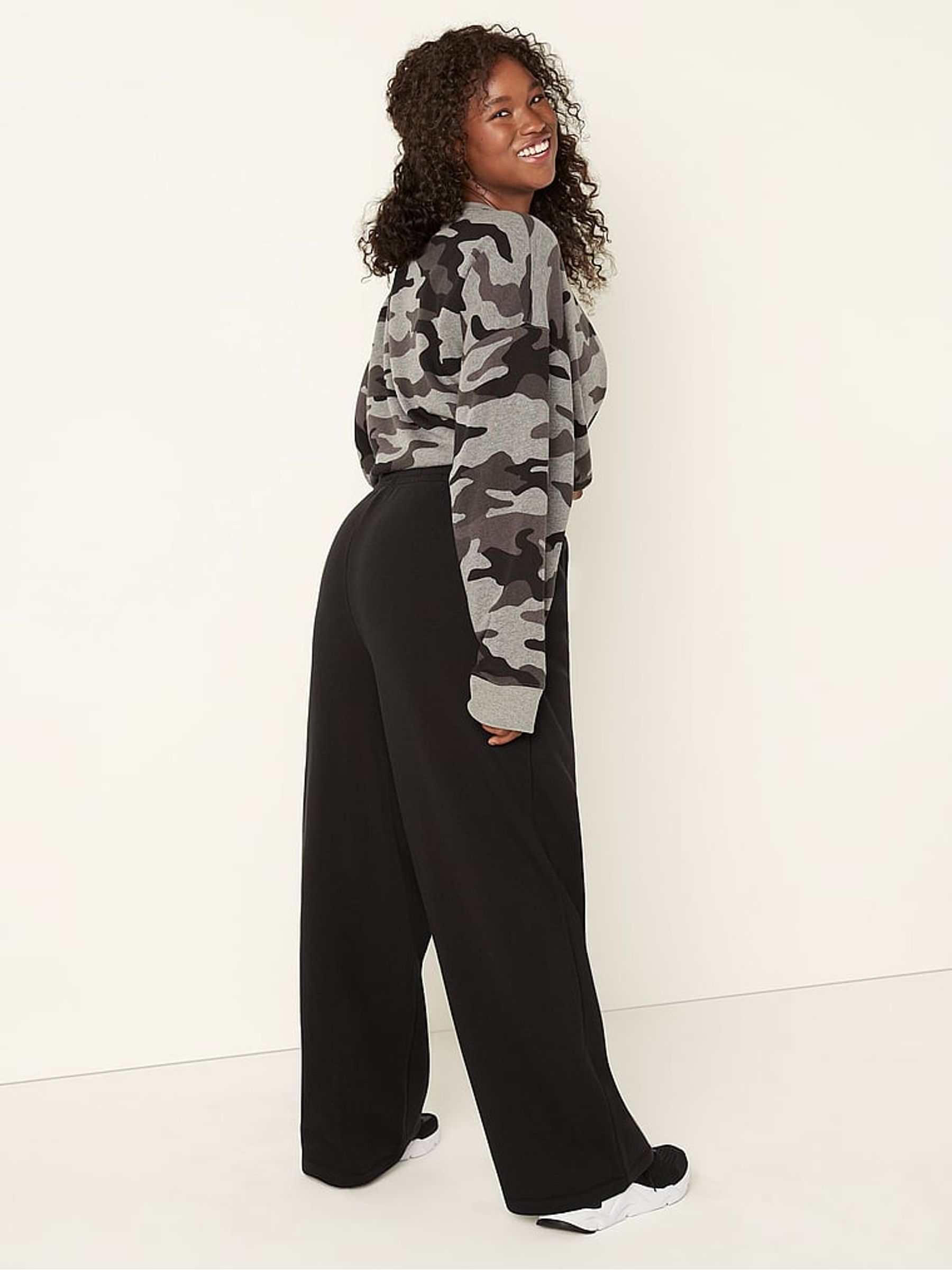 Black Wide Leg Wide Leg Jogger - Image 2 of 4