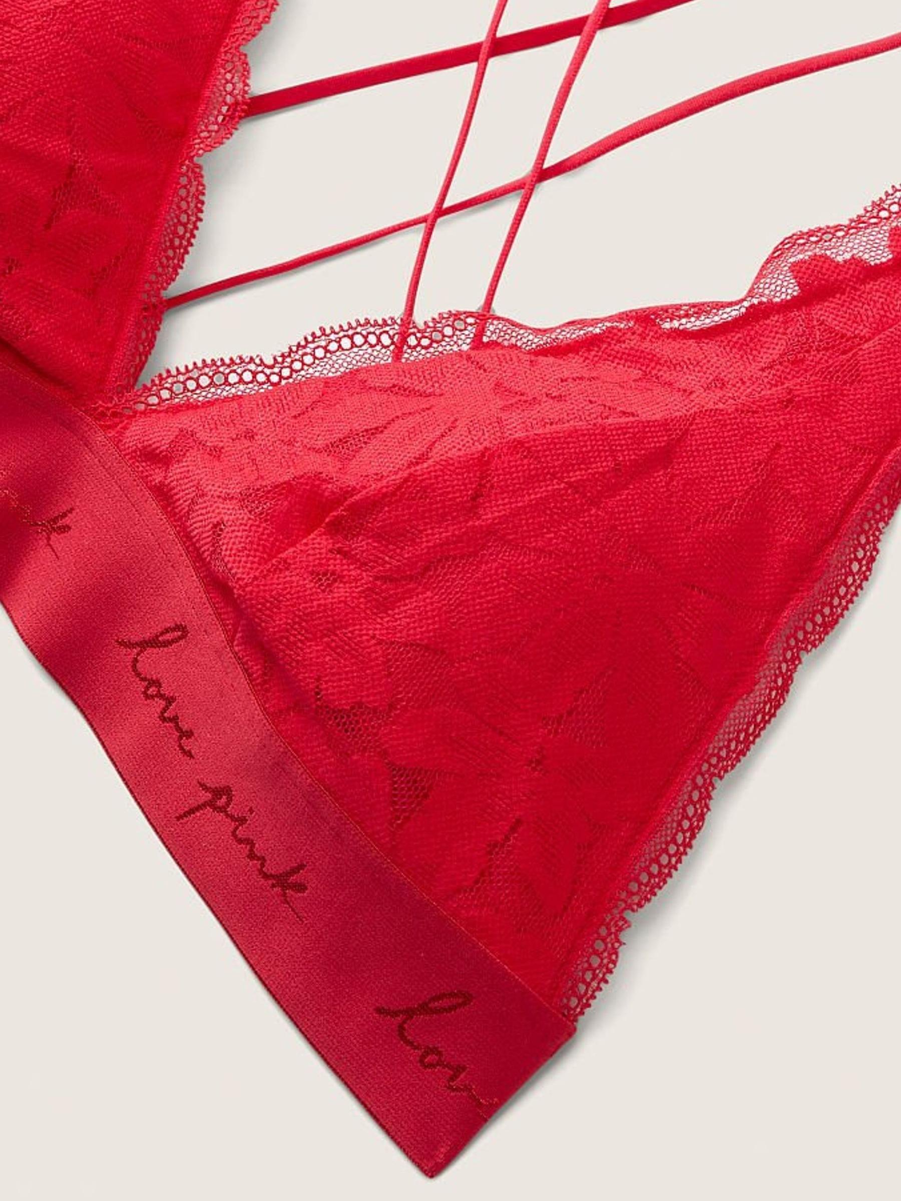 Red Pepper Lace Strappy Back Halterneck Bralette - Image 2 of 2