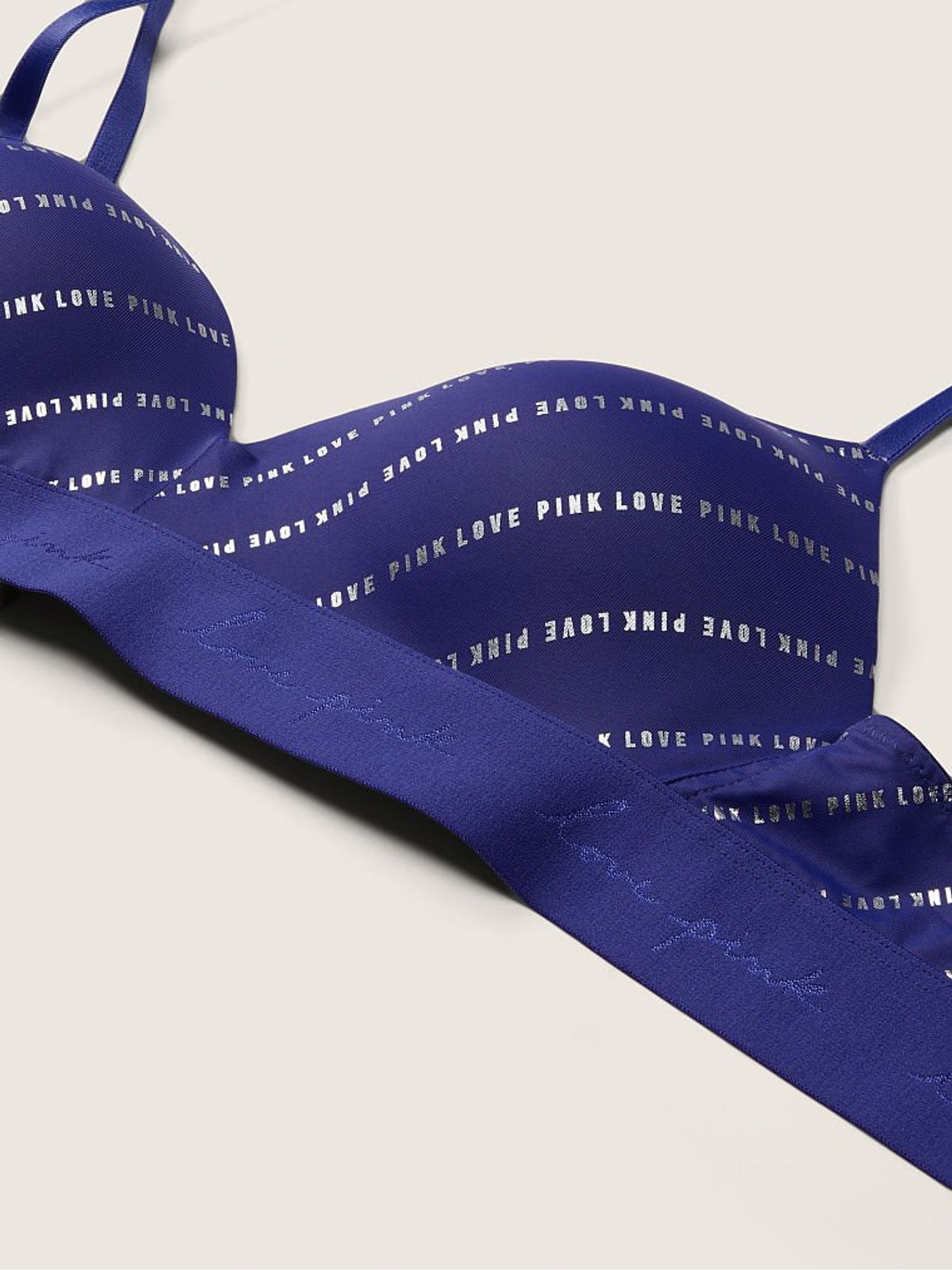 Indigo Blue Mini Logo Smooth Non Wired Push Up T-Shirt Bra - Image 5 of 5 Indigo Blue Mini Logo Smooth Non Wired Push Up T-Shirt Bra - Image 5 of 5