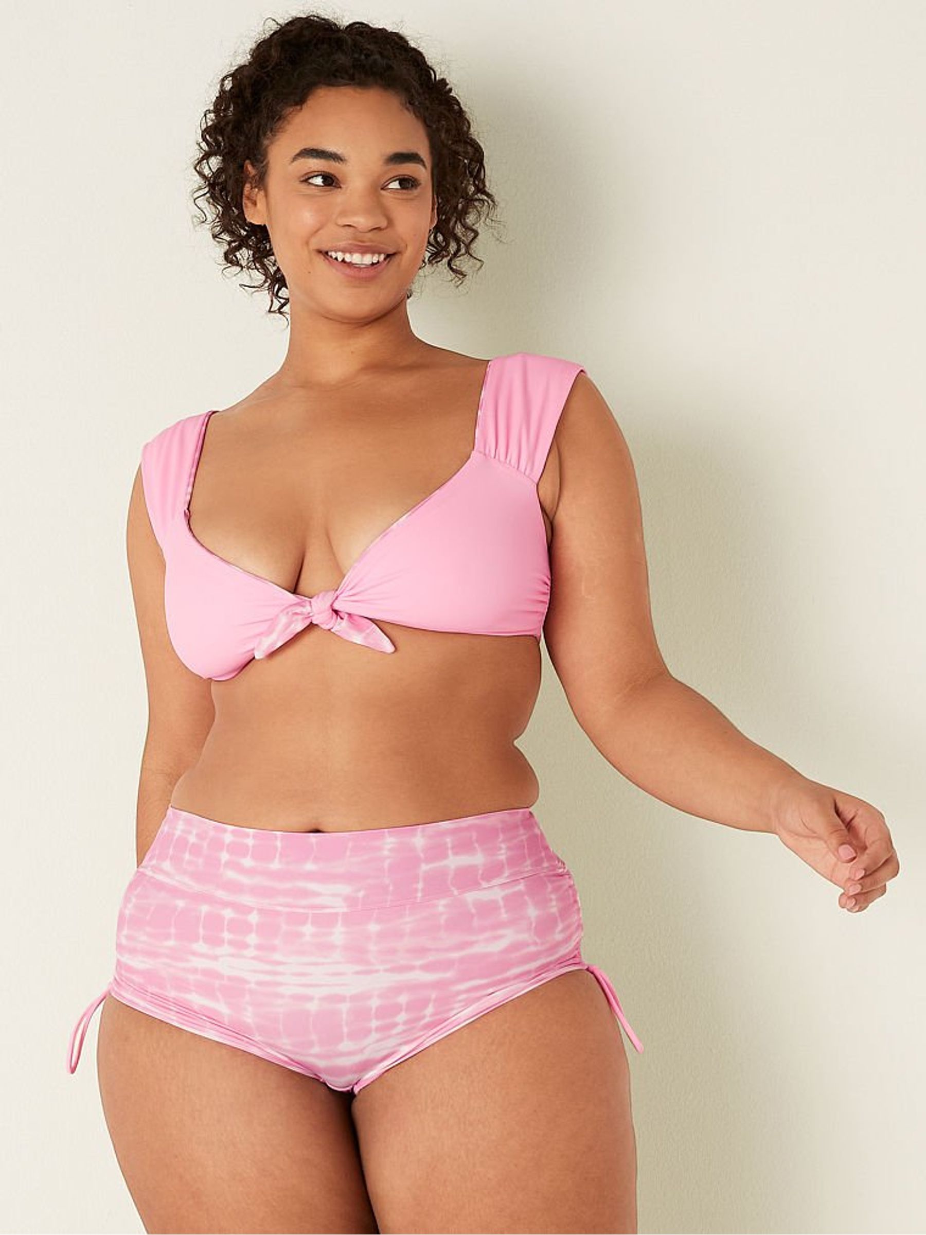 Pink Daisy Tie Dye Shortie Swim Bottom - Image 1 of 4