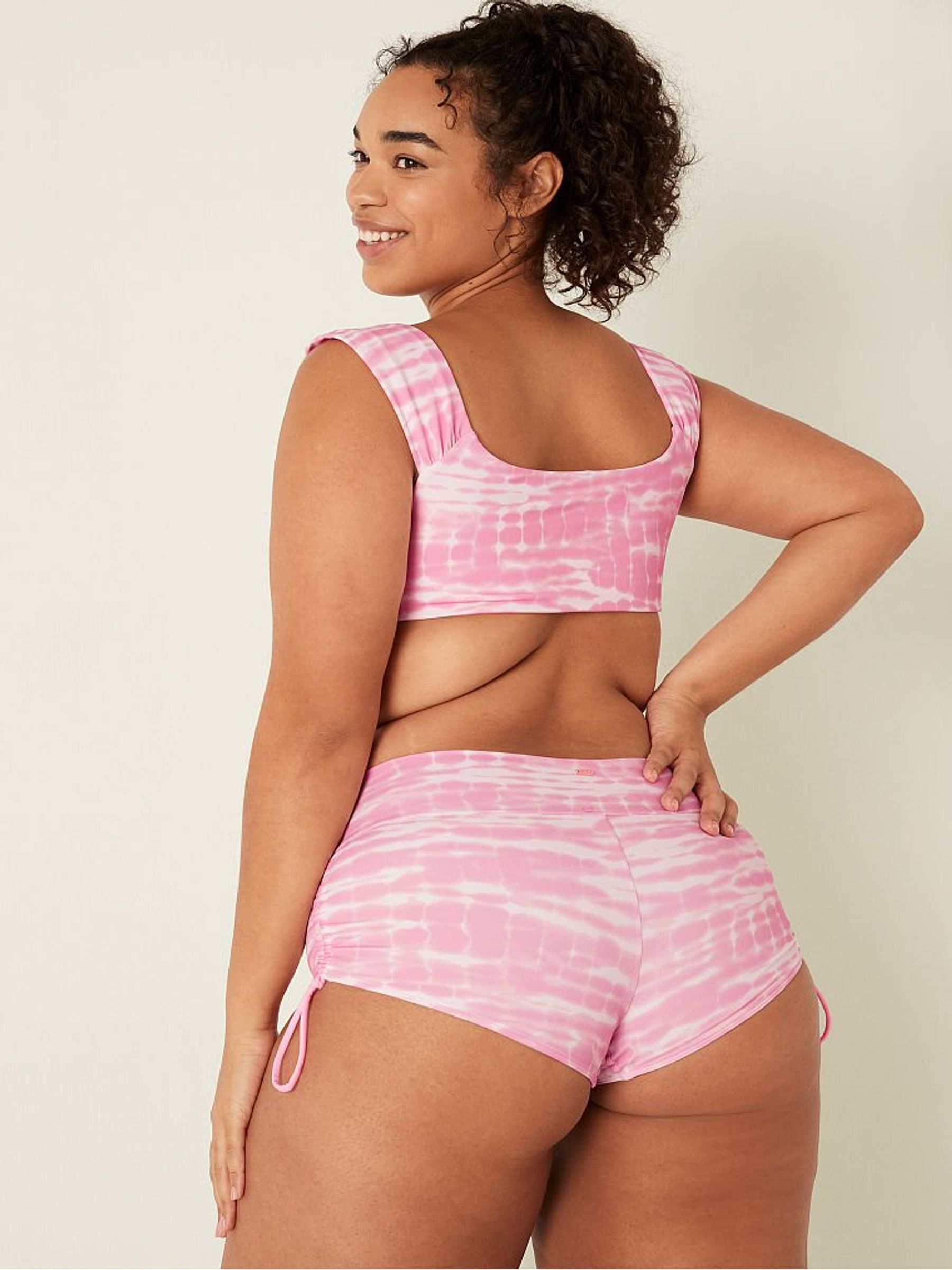 Pink Daisy Tie Dye Shortie Swim Bottom - Image 2 of 4